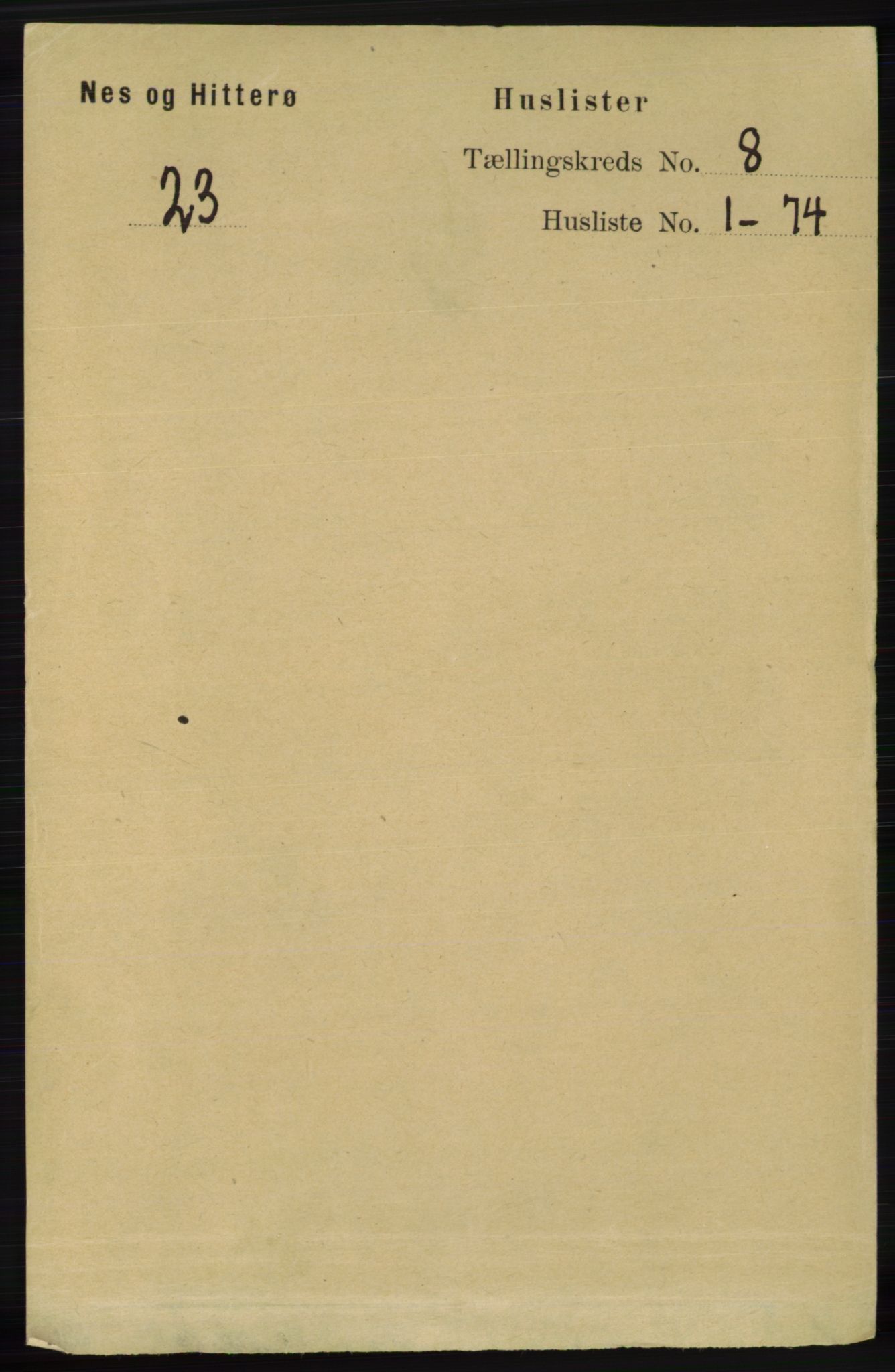 RA, 1891 census for 1043 Hidra og Nes, 1891, p. 3233