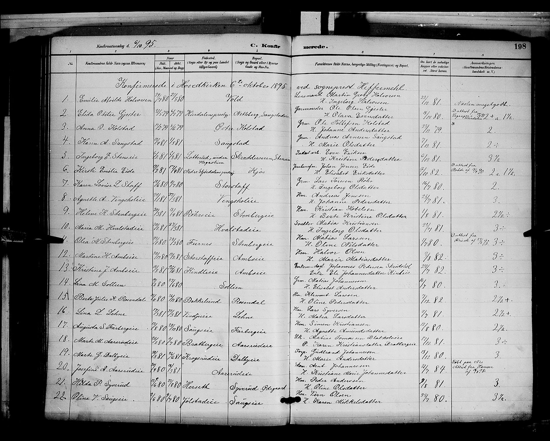 Ringsaker prestekontor, SAH/PREST-014/L/La/L0012: Parish register (copy) no. 12, 1891-1902, p. 198