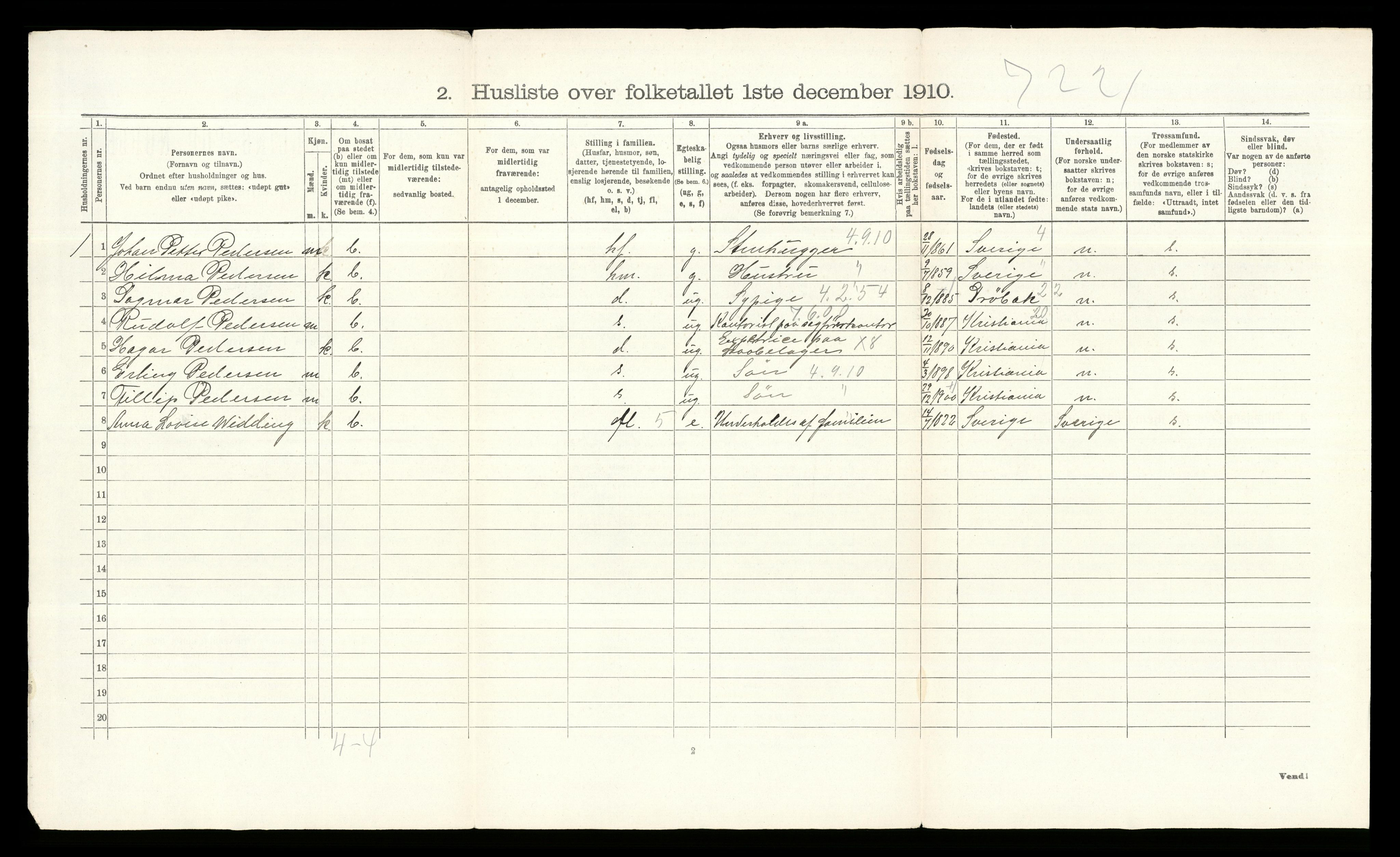 RA, 1910 census for Aker, 1910, p. 5950