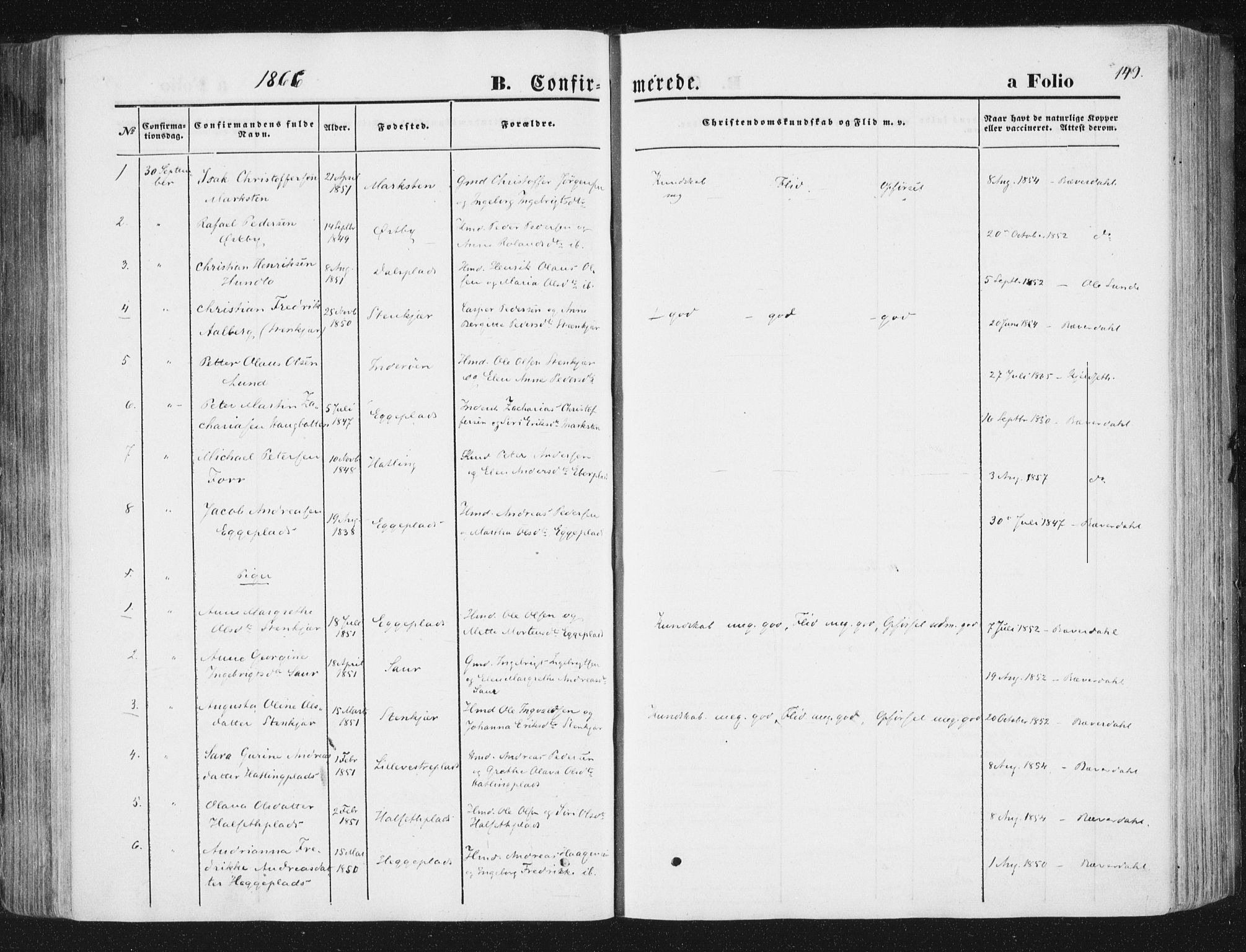 Ministerialprotokoller, klokkerbøker og fødselsregistre - Nord-Trøndelag, AV/SAT-A-1458/746/L0447: Parish register (official) no. 746A06, 1860-1877, p. 149