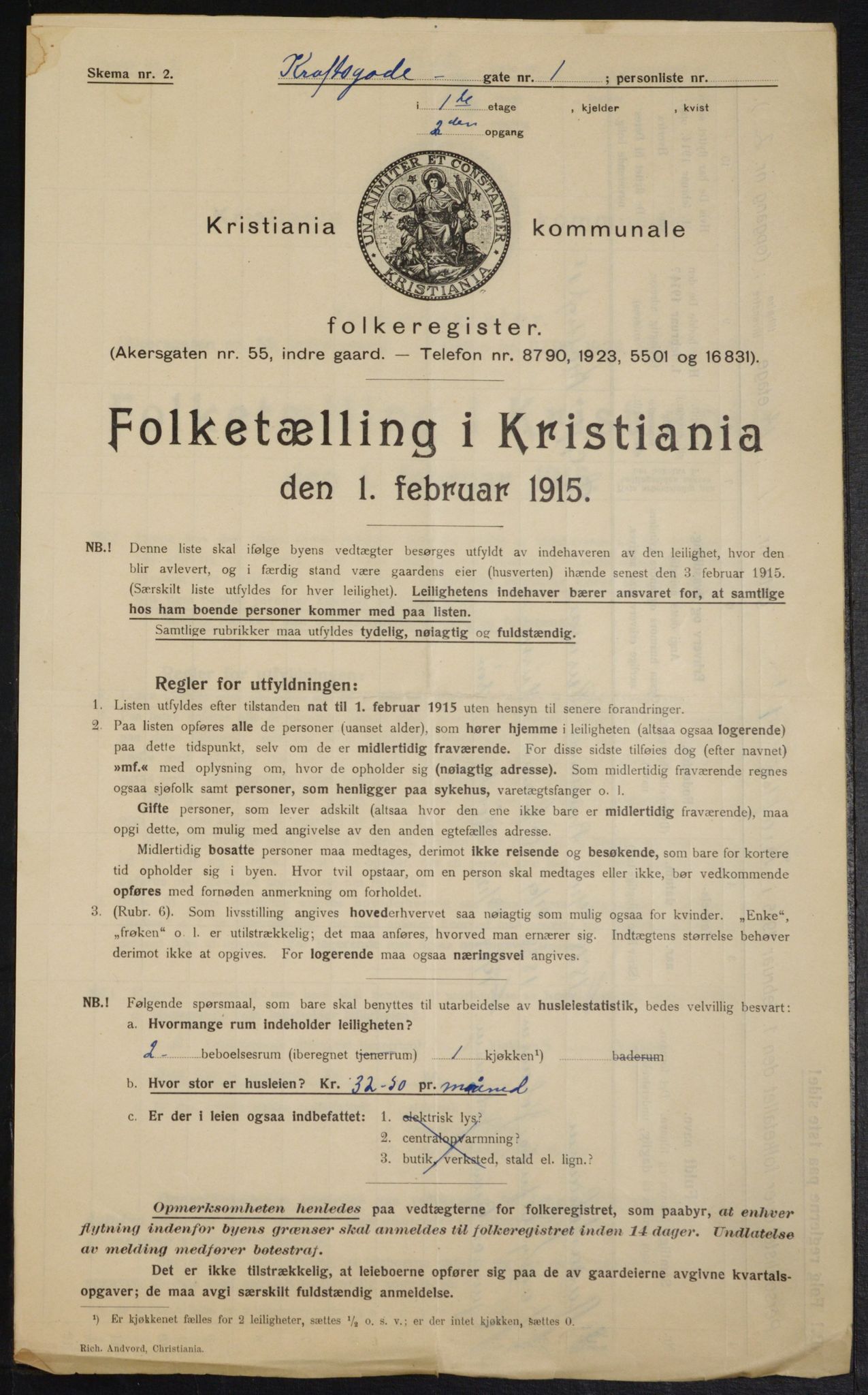 OBA, Municipal Census 1915 for Kristiania, 1915, p. 53434