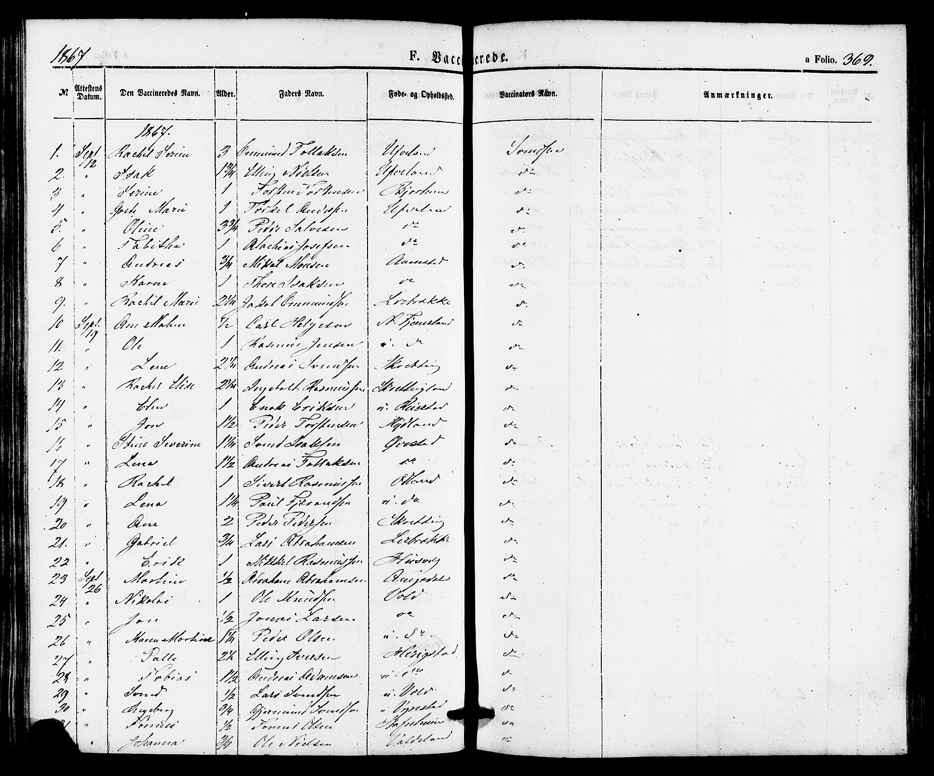 Hå sokneprestkontor, AV/SAST-A-101801/001/30BA/L0009: Parish register (official) no. A 8, 1855-1878, p. 369