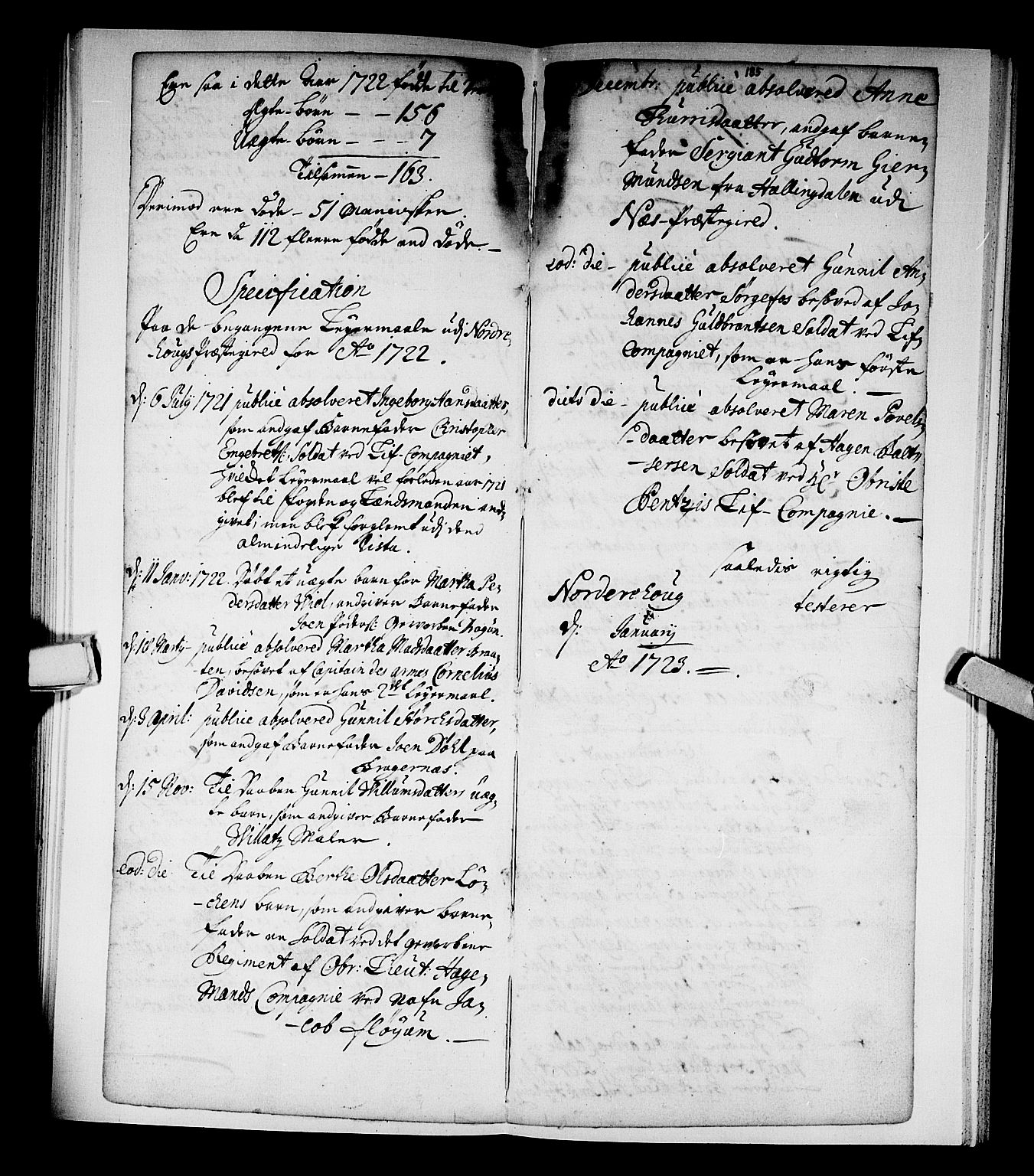 Norderhov kirkebøker, AV/SAKO-A-237/F/Fa/L0002a: Parish register (official) no. 2A, 1716-1725, p. 184-185