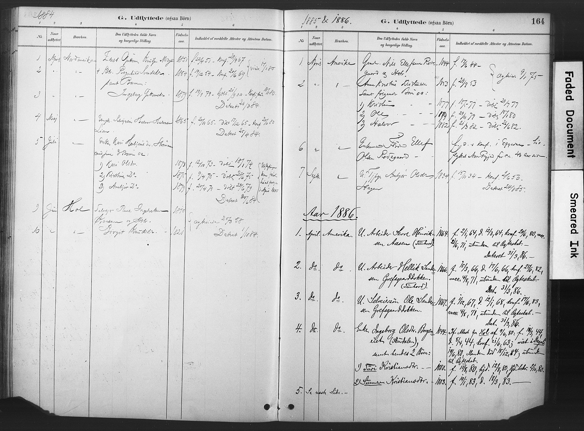 Nore kirkebøker, AV/SAKO-A-238/F/Fd/L0001: Parish register (official) no. IV 1, 1878-1918, p. 164