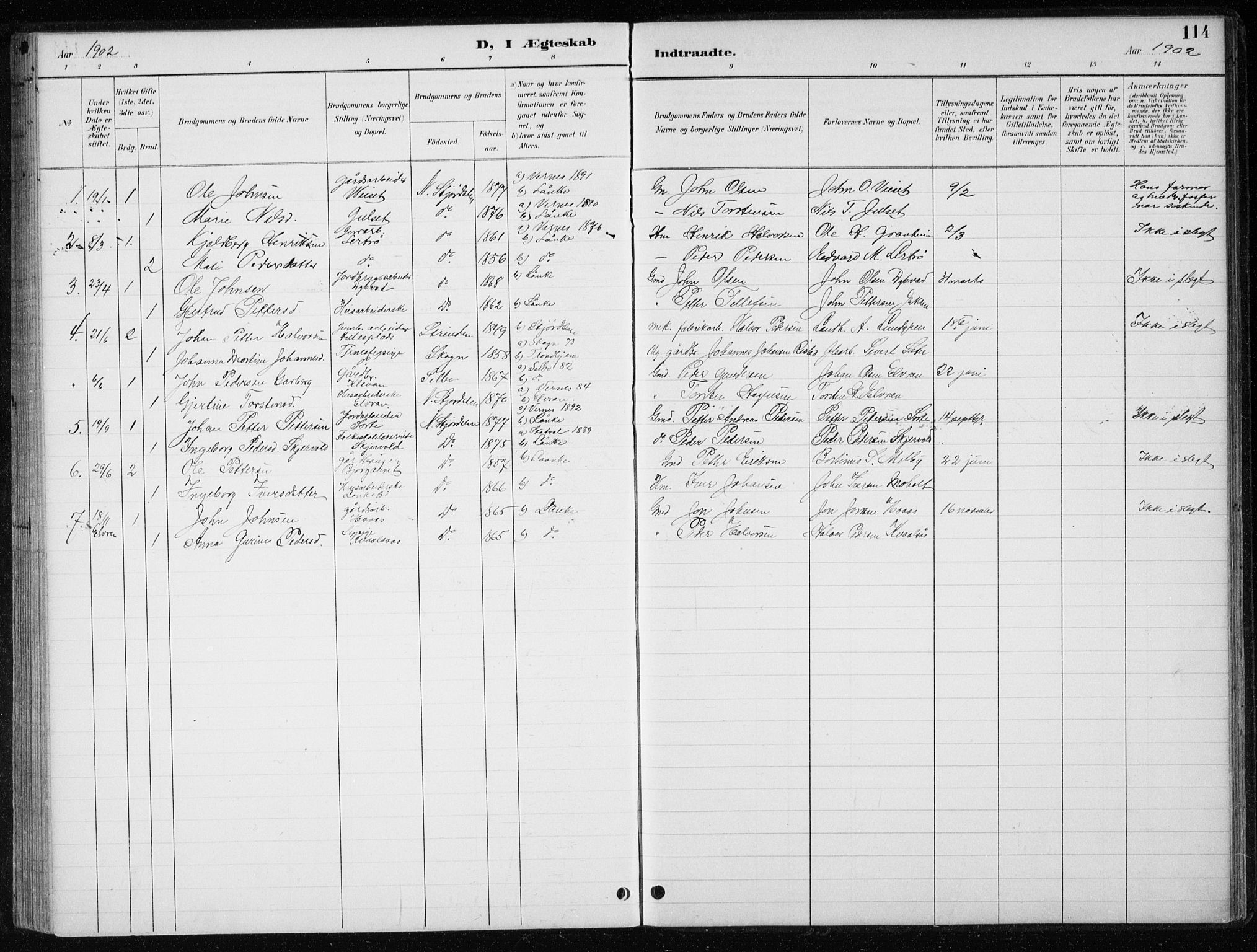 Ministerialprotokoller, klokkerbøker og fødselsregistre - Nord-Trøndelag, SAT/A-1458/710/L0096: Parish register (copy) no. 710C01, 1892-1925, p. 114