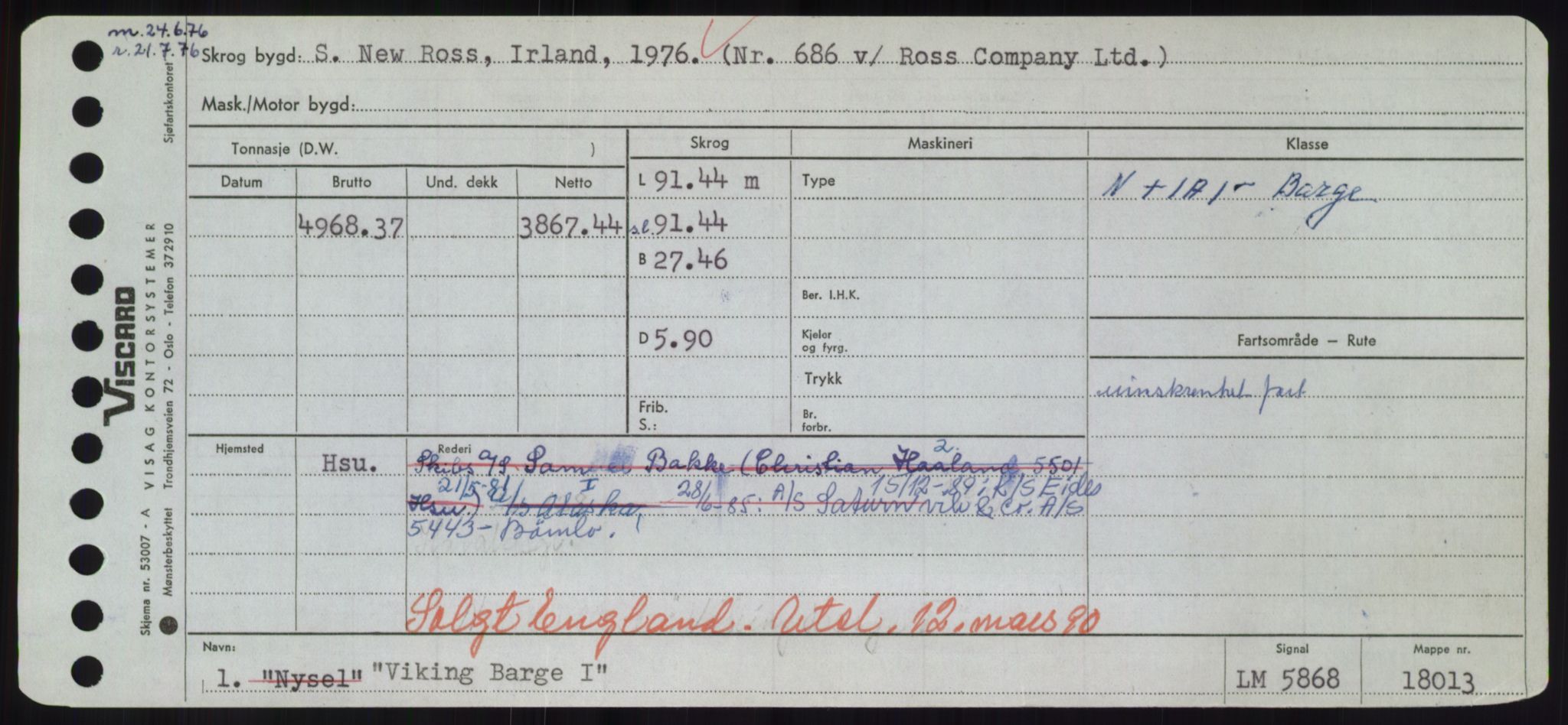 Sjøfartsdirektoratet med forløpere, Skipsmålingen, RA/S-1627/H/Hd/L0041: Fartøy, Vi-Ås, p. 159