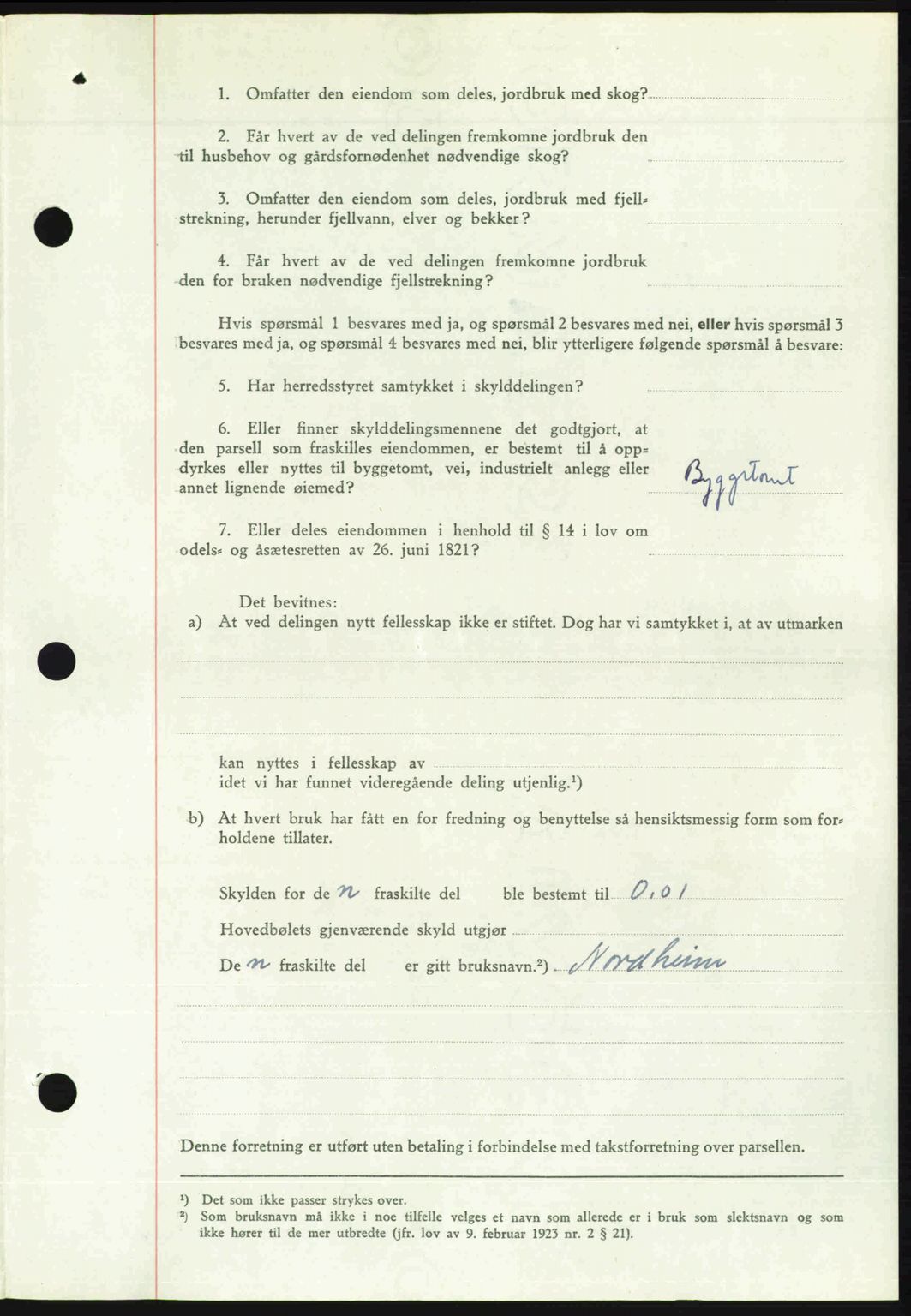 Romsdal sorenskriveri, AV/SAT-A-4149/1/2/2C: Mortgage book no. A30, 1949-1949, Diary no: : 1906/1949