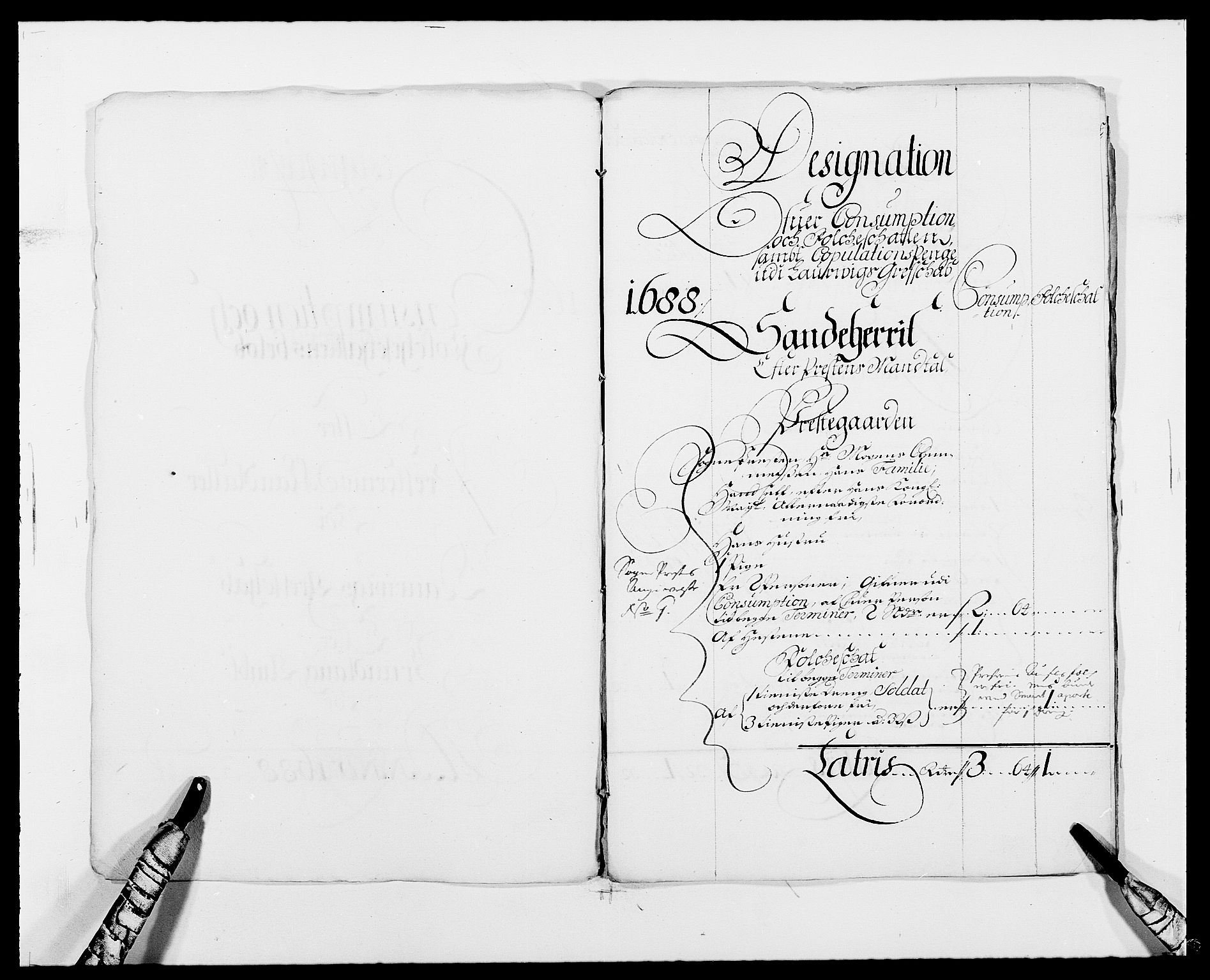 Rentekammeret inntil 1814, Reviderte regnskaper, Fogderegnskap, RA/EA-4092/R33/L1971: Fogderegnskap Larvik grevskap, 1688-1689, p. 133