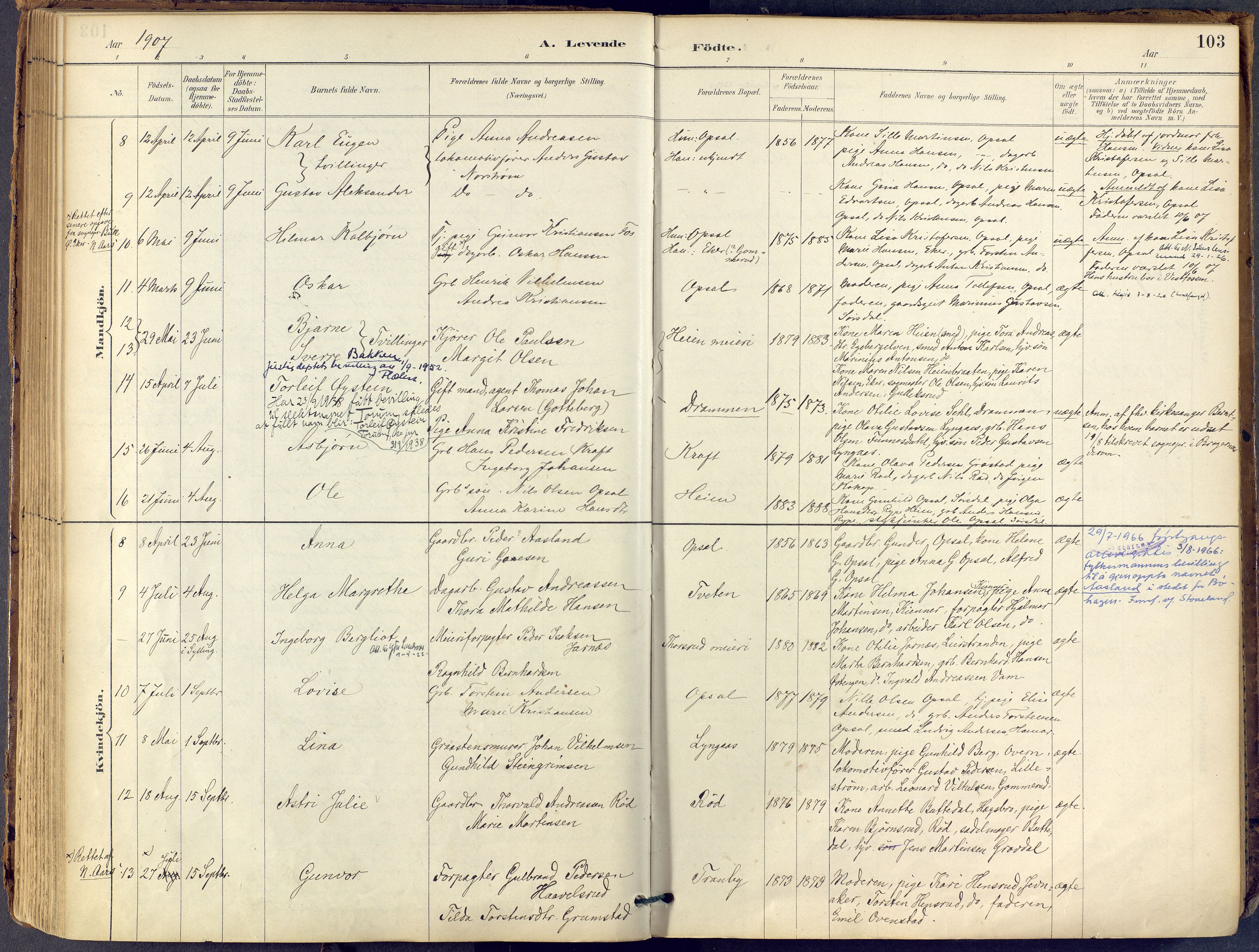 Lier kirkebøker, AV/SAKO-A-230/F/Fb/L0001: Parish register (official) no. II 1, 1883-1910, p. 103