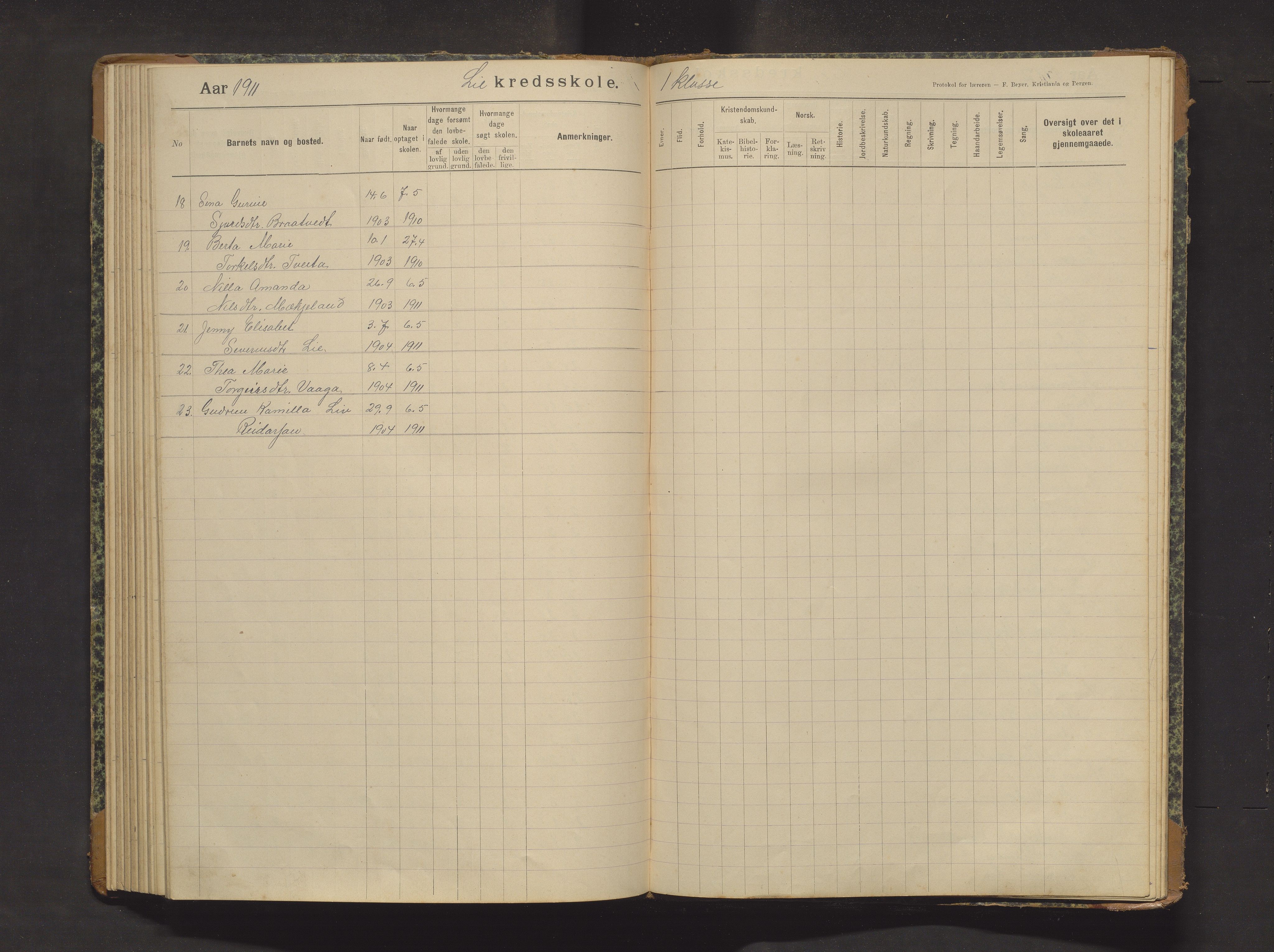 Sveio kommune. Barneskulane, IKAH/1216-231/F/Fa/L0029: Skuleprotokoll for Lid skule, 1903-1915, p. 82