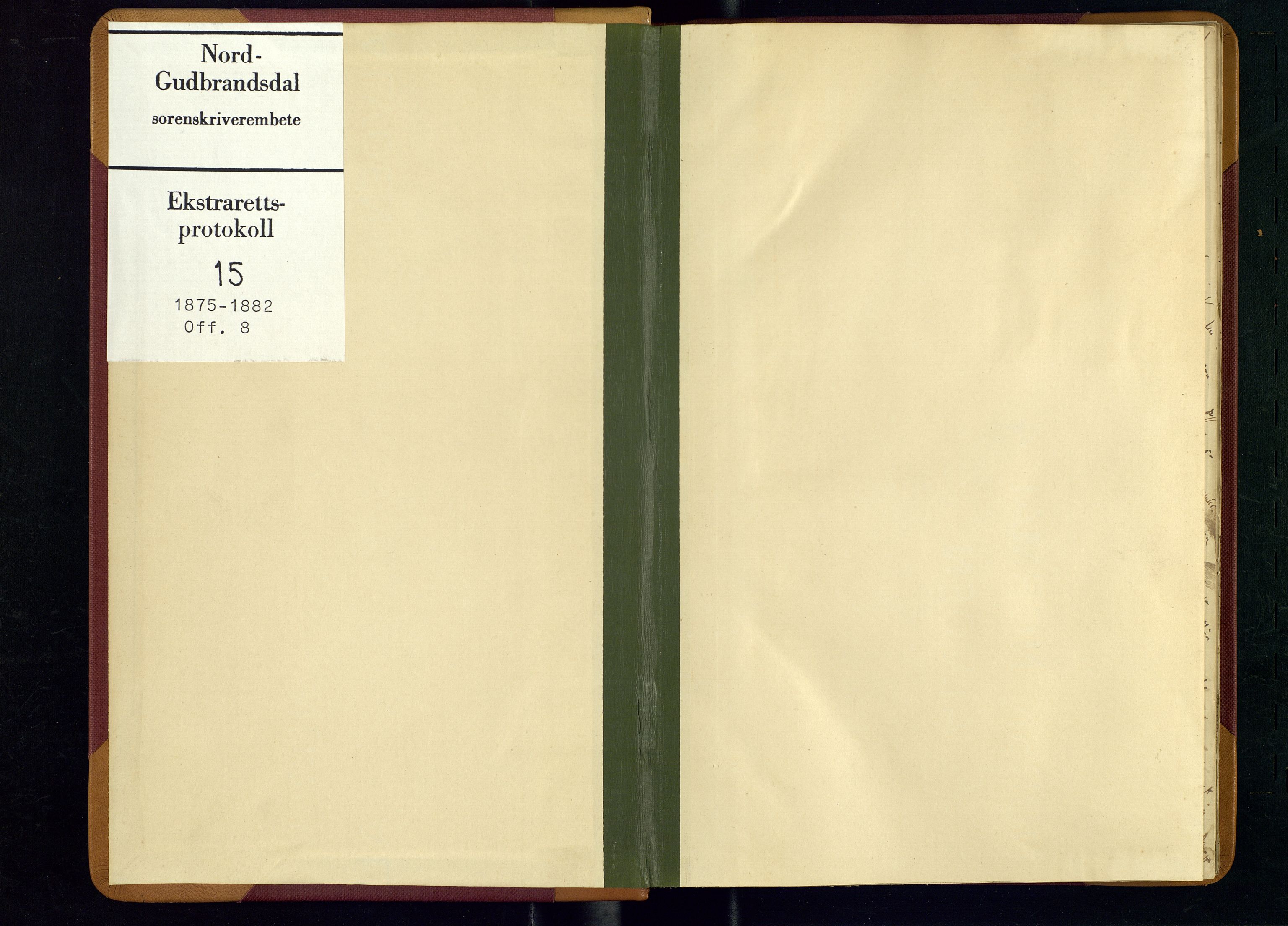 Nord-Gudbrandsdal tingrett, AV/SAH-TING-002/G/Gc/Gca/L0015: Ekstrarettsprotokoll, 1875-1882