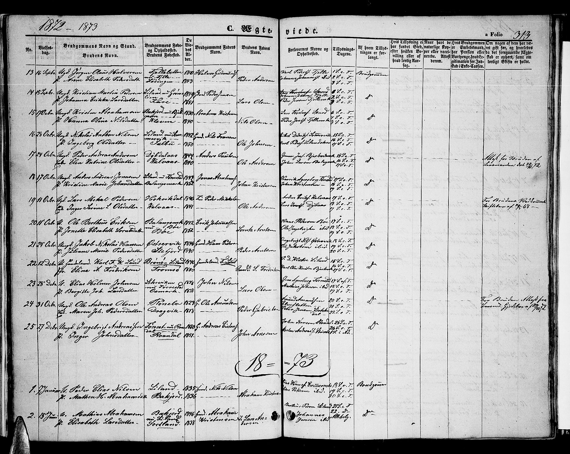 Ministerialprotokoller, klokkerbøker og fødselsregistre - Nordland, AV/SAT-A-1459/863/L0912: Parish register (copy) no. 863C02, 1858-1876, p. 313