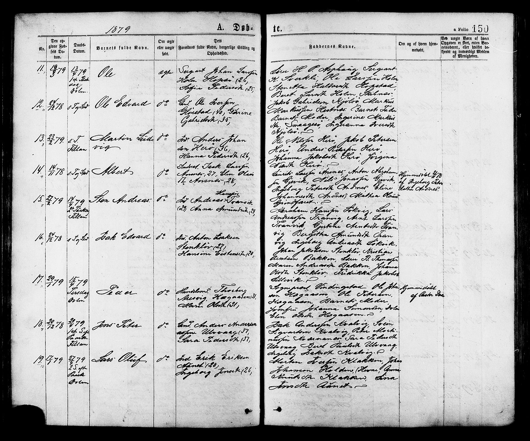 Ministerialprotokoller, klokkerbøker og fødselsregistre - Sør-Trøndelag, SAT/A-1456/634/L0532: Parish register (official) no. 634A08, 1871-1881, p. 150