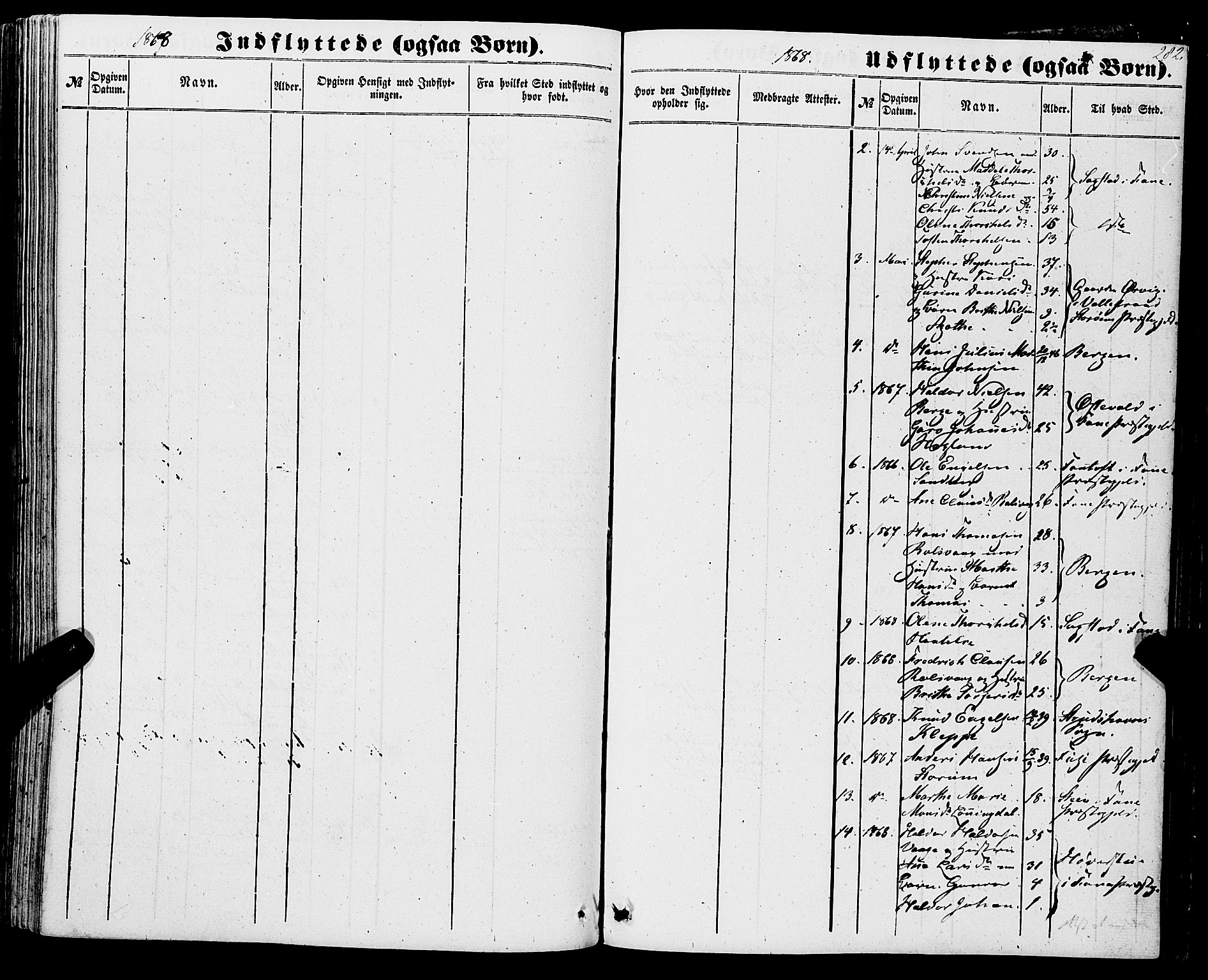 Os sokneprestembete, SAB/A-99929: Parish register (official) no. A 17, 1860-1873, p. 282