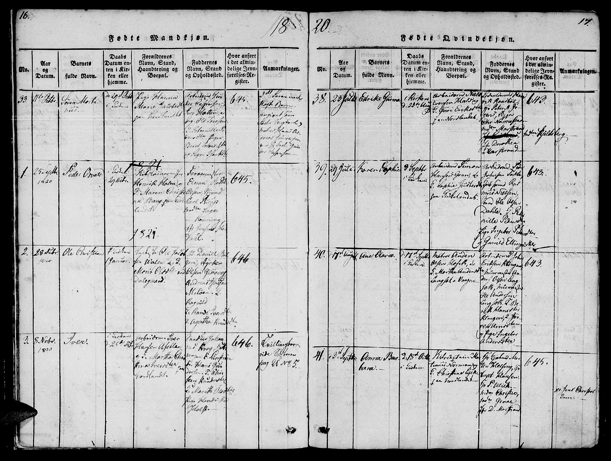 Ministerialprotokoller, klokkerbøker og fødselsregistre - Møre og Romsdal, AV/SAT-A-1454/572/L0842: Parish register (official) no. 572A05, 1819-1832, p. 16-17