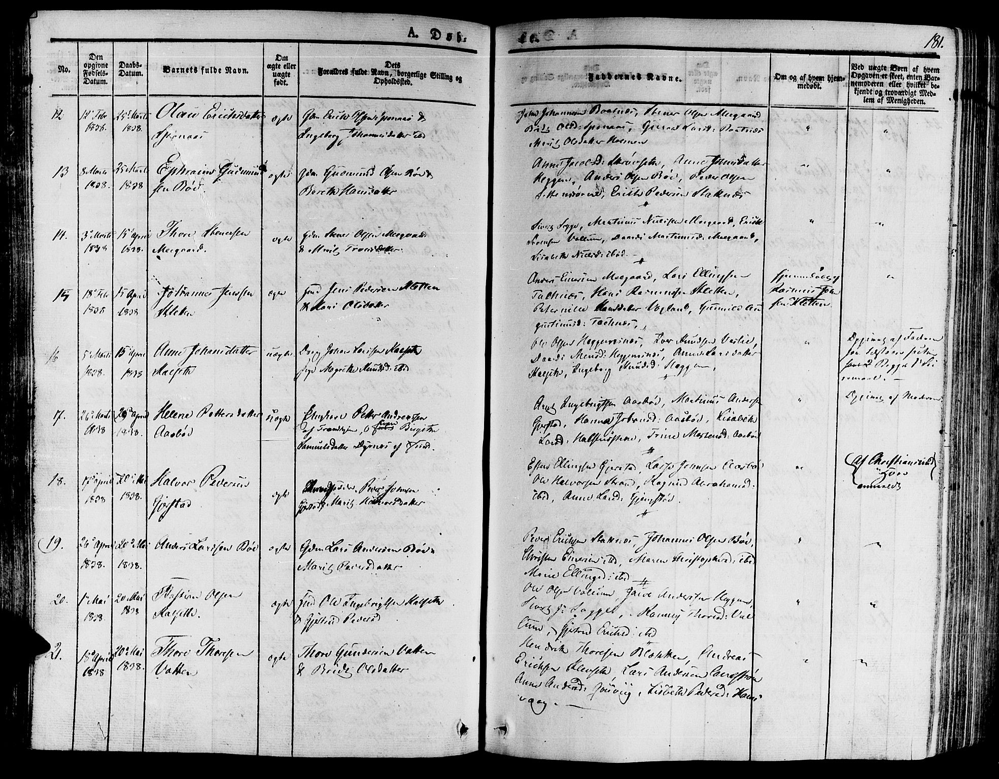 Ministerialprotokoller, klokkerbøker og fødselsregistre - Møre og Romsdal, AV/SAT-A-1454/592/L1025: Parish register (official) no. 592A03 /2, 1831-1849, p. 181