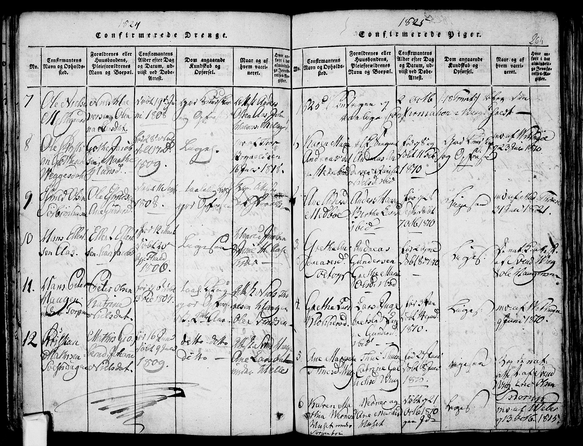 Berg prestekontor Kirkebøker, SAO/A-10902/F/Fa/L0002: Parish register (official) no. I 2, 1815-1831, p. 264