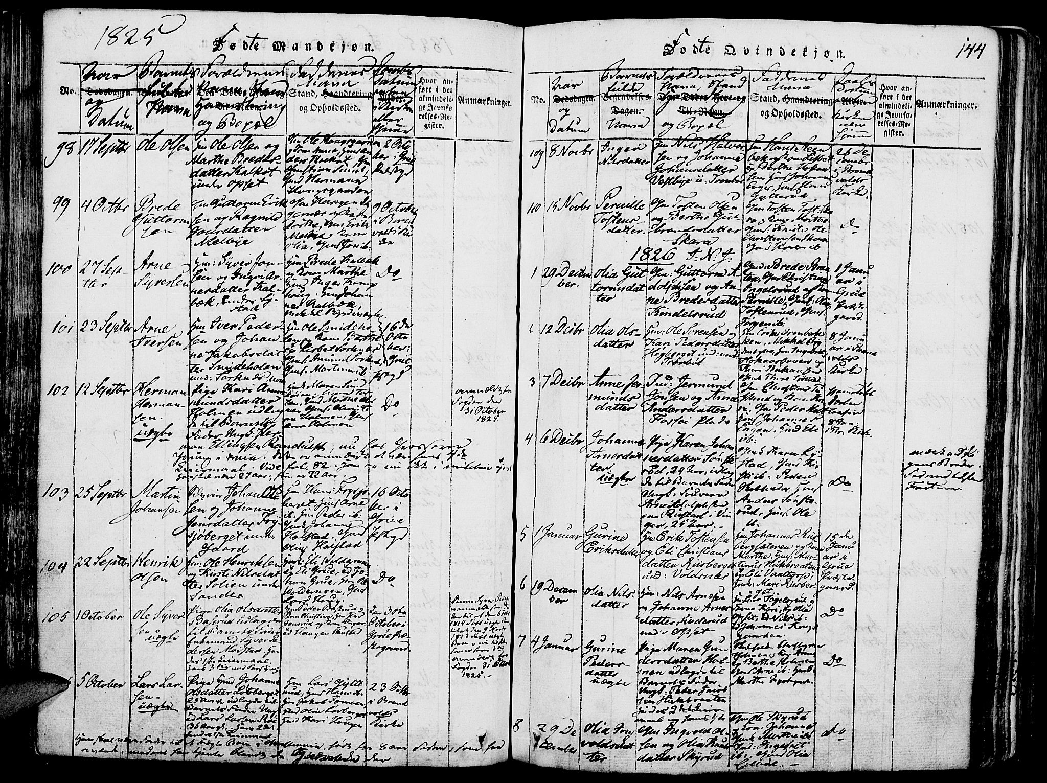 Grue prestekontor, AV/SAH-PREST-036/H/Ha/Haa/L0006: Parish register (official) no. 6, 1814-1830, p. 144