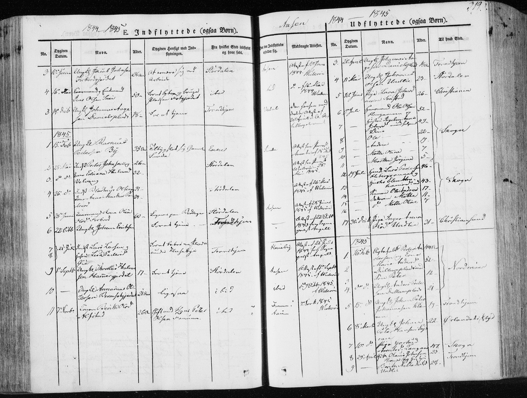 Ministerialprotokoller, klokkerbøker og fødselsregistre - Nord-Trøndelag, SAT/A-1458/713/L0115: Parish register (official) no. 713A06, 1838-1851, p. 319