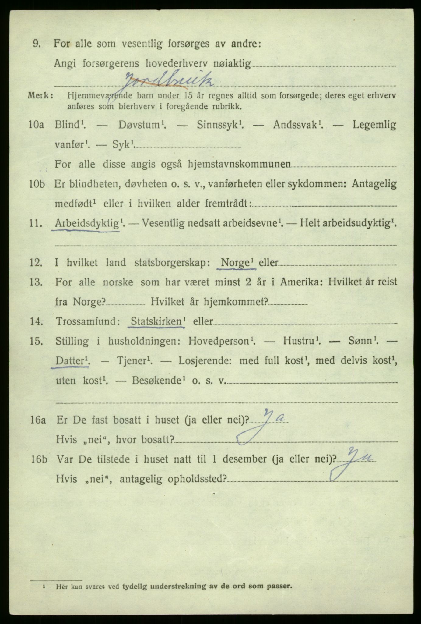 SAB, 1920 census for Leikanger, 1920, p. 3819