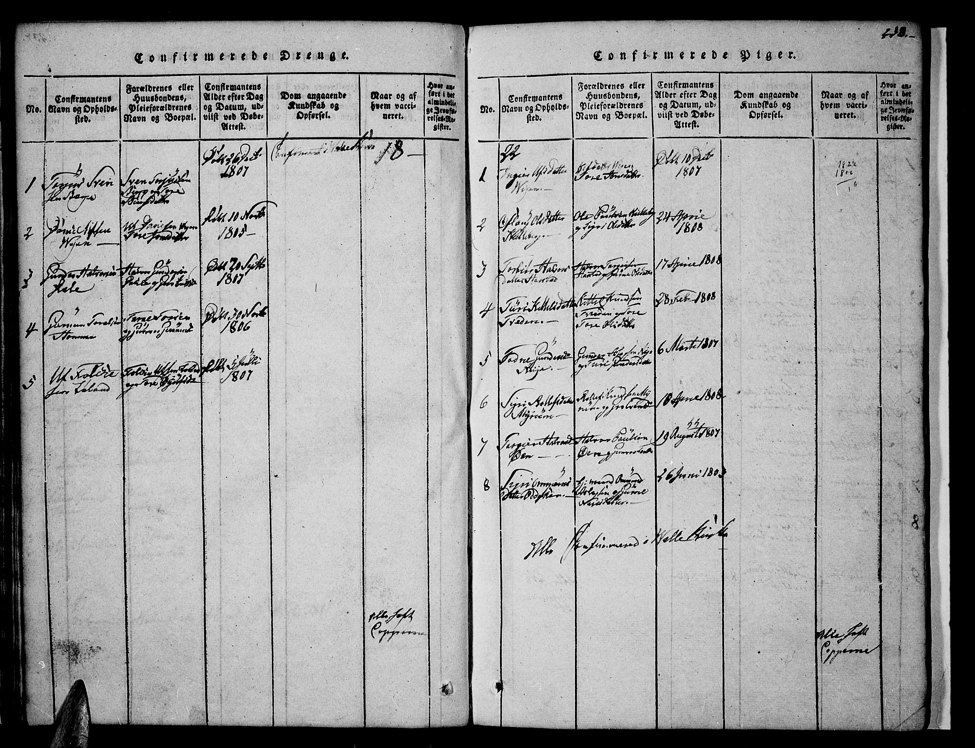 Valle sokneprestkontor, AV/SAK-1111-0044/F/Fb/Fbc/L0001: Parish register (copy) no. B 1 /1, 1816-1829, p. 238