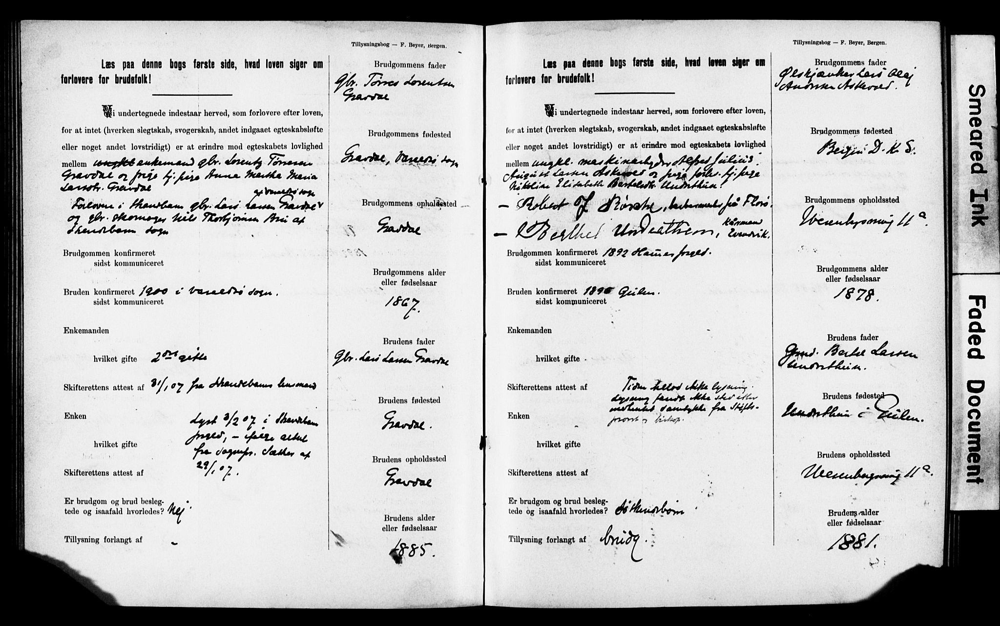 Mariakirken Sokneprestembete, AV/SAB-A-76901: Best man's statements no. II.5.2, 1901-1909, p. 150