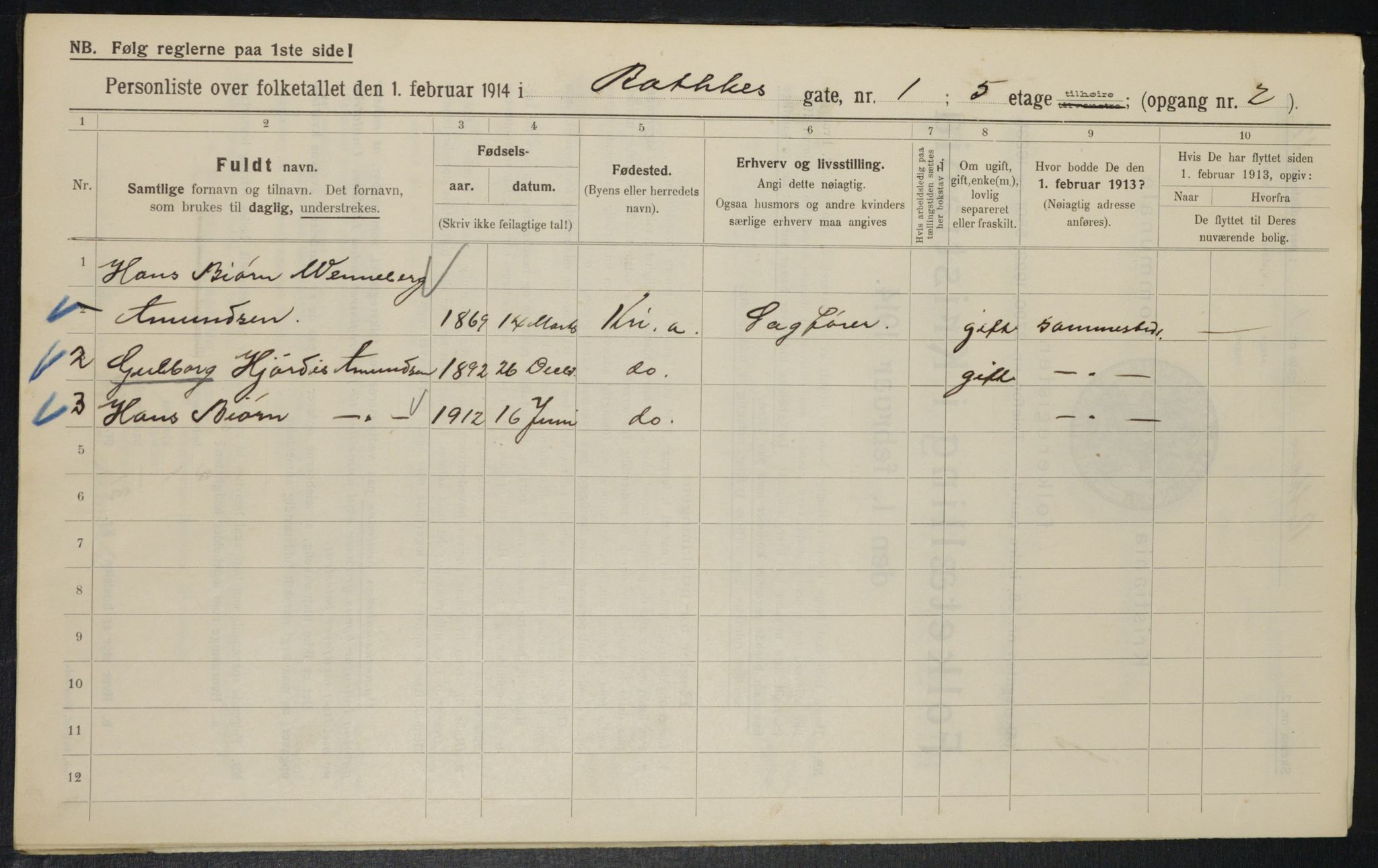 OBA, Municipal Census 1914 for Kristiania, 1914, p. 81866