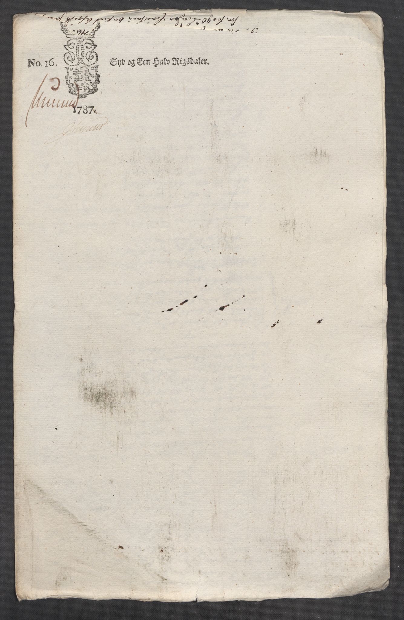 Rentekammeret inntil 1814, Reviderte regnskaper, Mindre regnskaper, AV/RA-EA-4068/Rf/Rfe/L0025: Moss, Onsøy, Tune og Veme fogderi. Namdal fogderi, 1789, p. 33