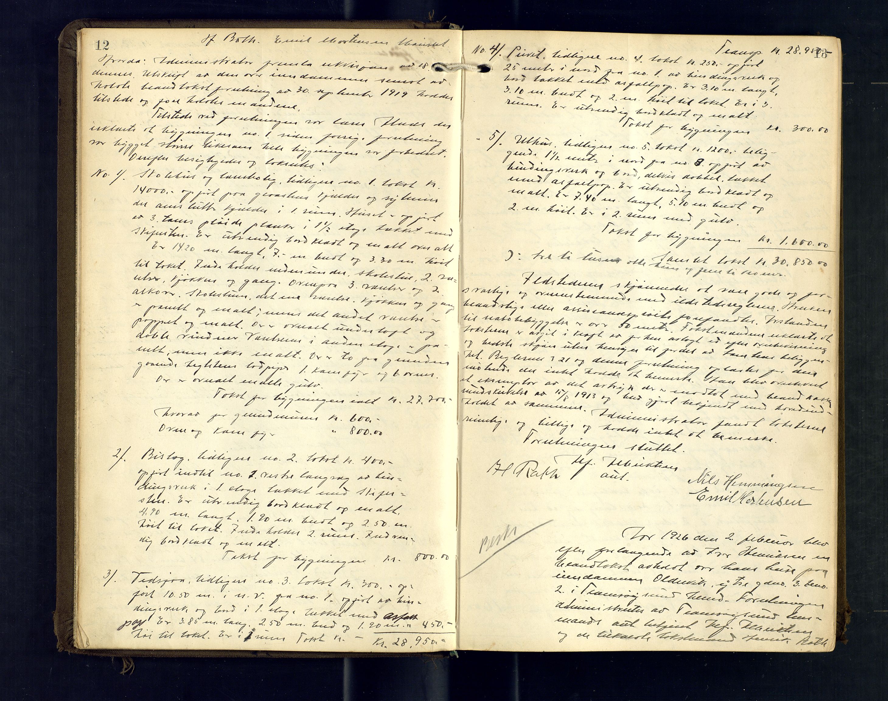 Tromsøysund lensmannskontor, AV/SATØ-SATØ-12/F/Fs/Fsb/L0748: Branntakstprotokoll. Med register, 1925-1933, p. 12-13