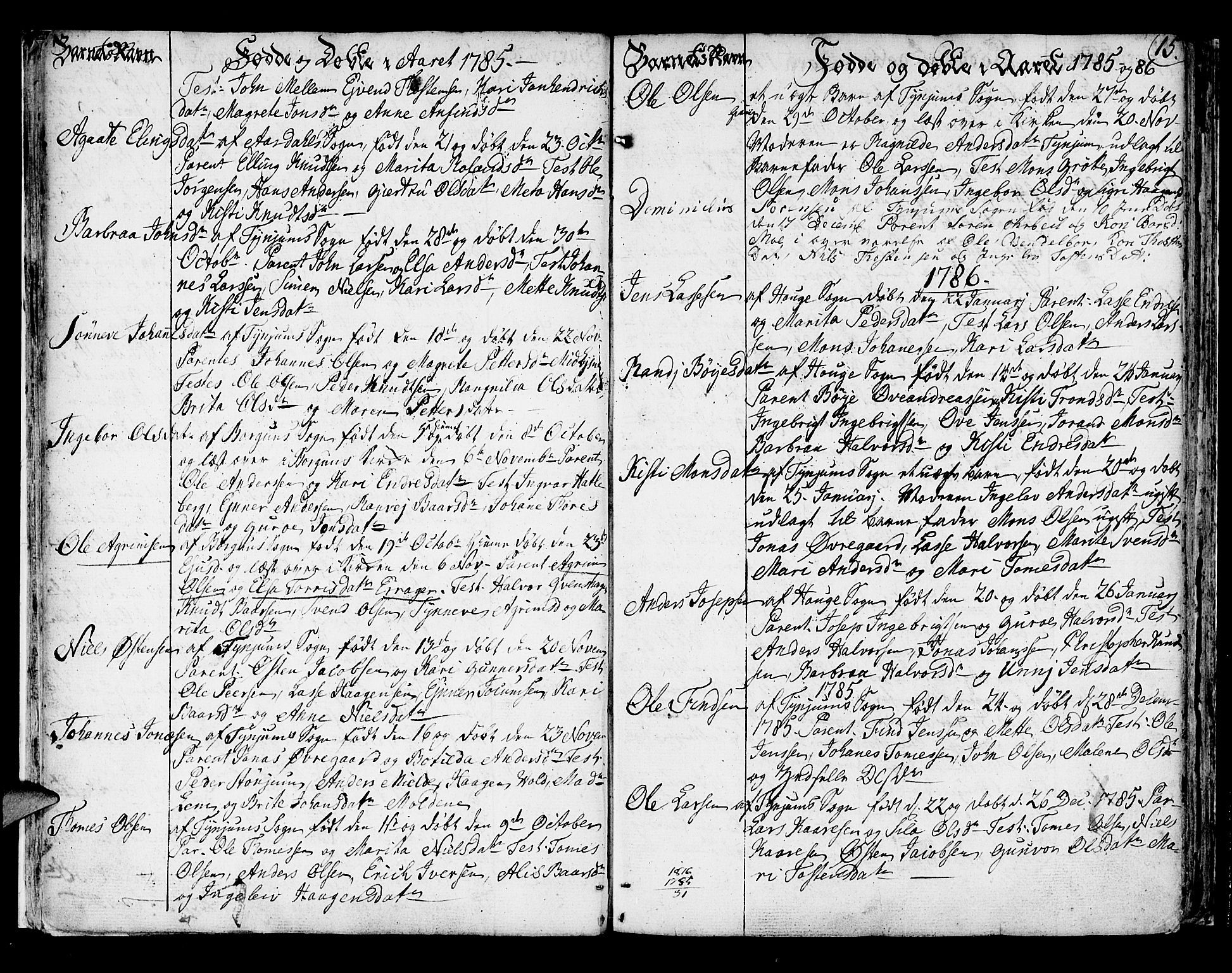 Lærdal sokneprestembete, AV/SAB-A-81201: Parish register (official) no. A 3, 1783-1804, p. 15