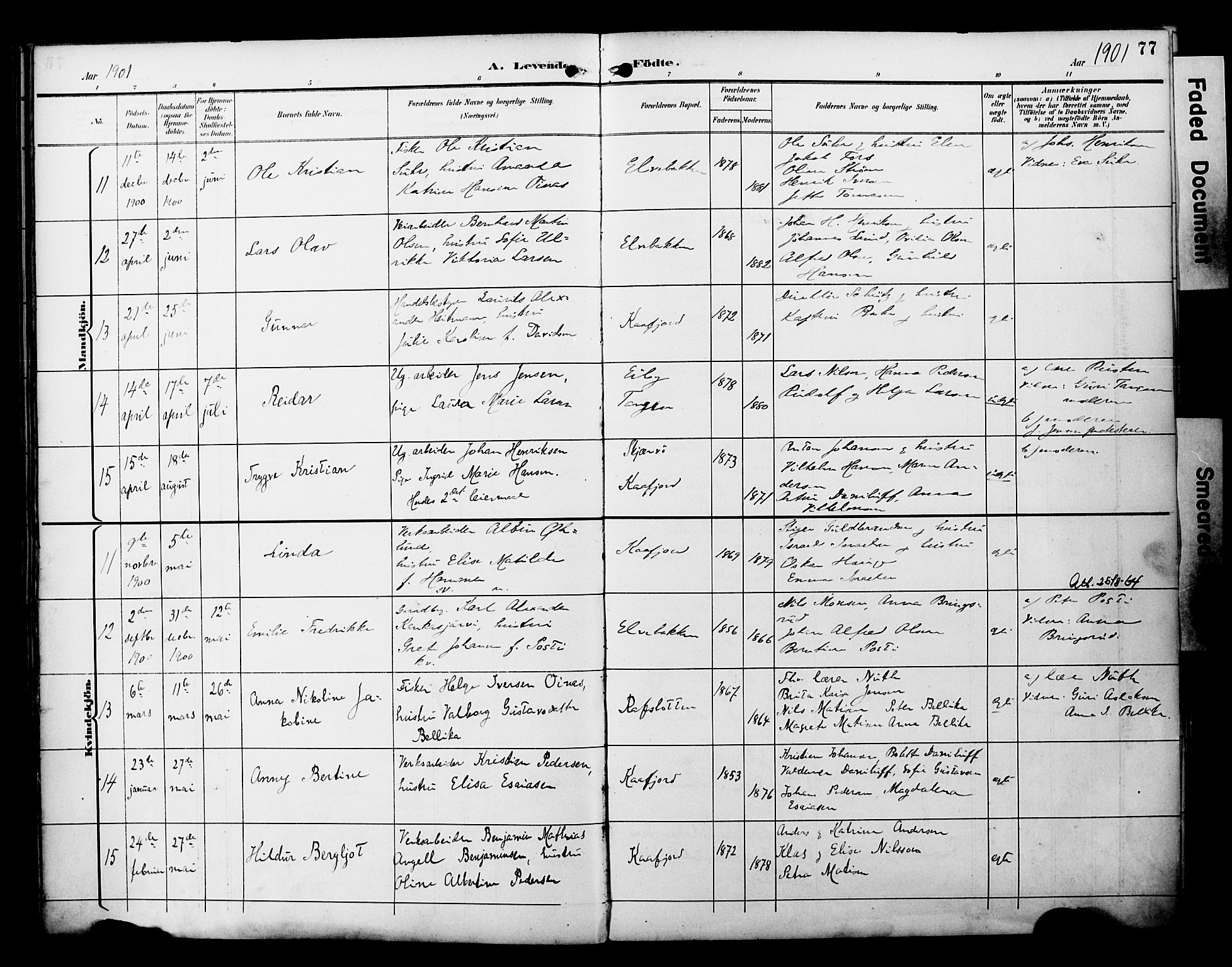 Alta sokneprestkontor, SATØ/S-1338/H/Ha/L0003.kirke: Parish register (official) no. 3, 1892-1904, p. 77
