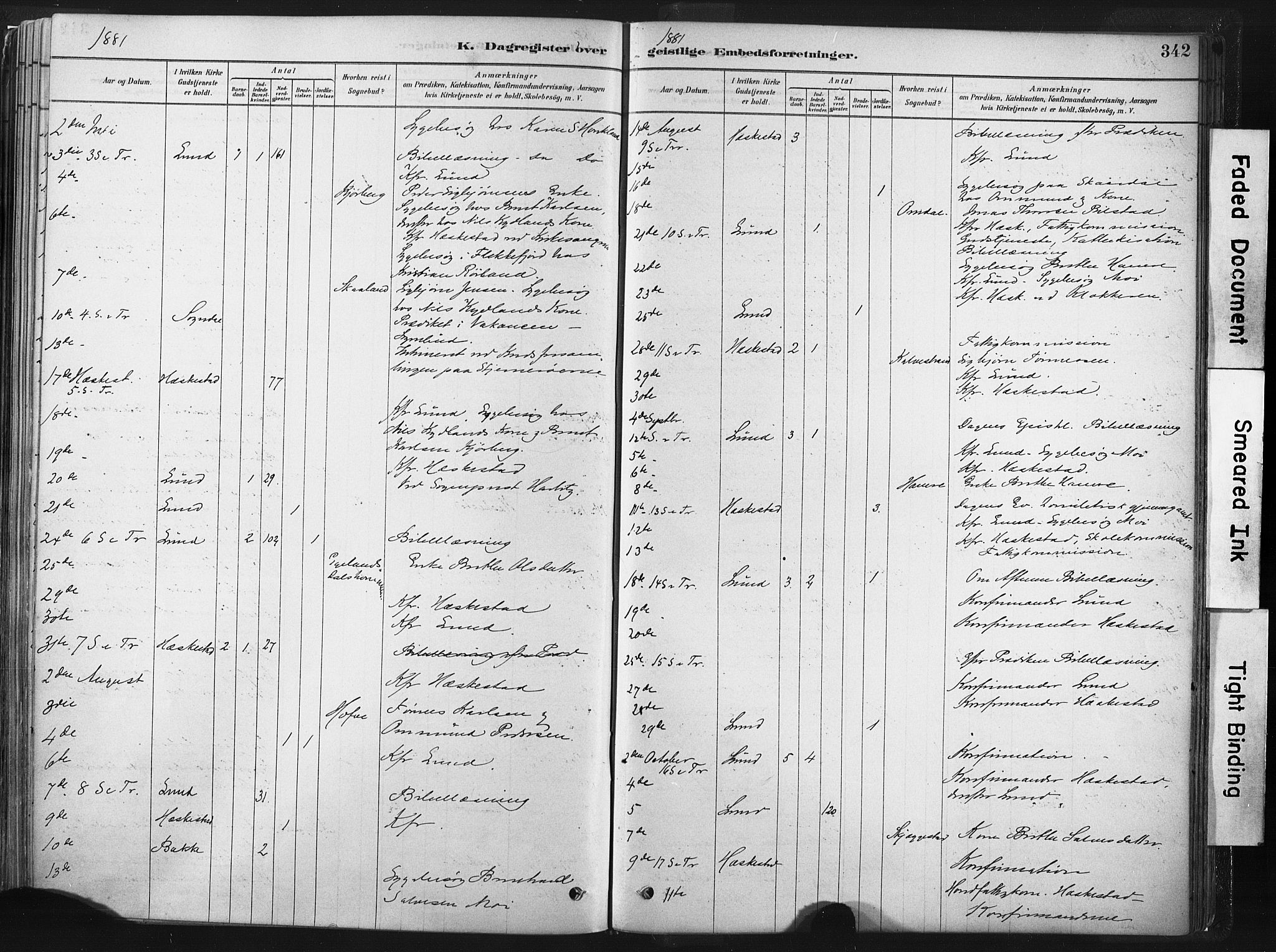 Lund sokneprestkontor, SAST/A-101809/S06/L0011: Parish register (official) no. A 10, 1877-1904, p. 342