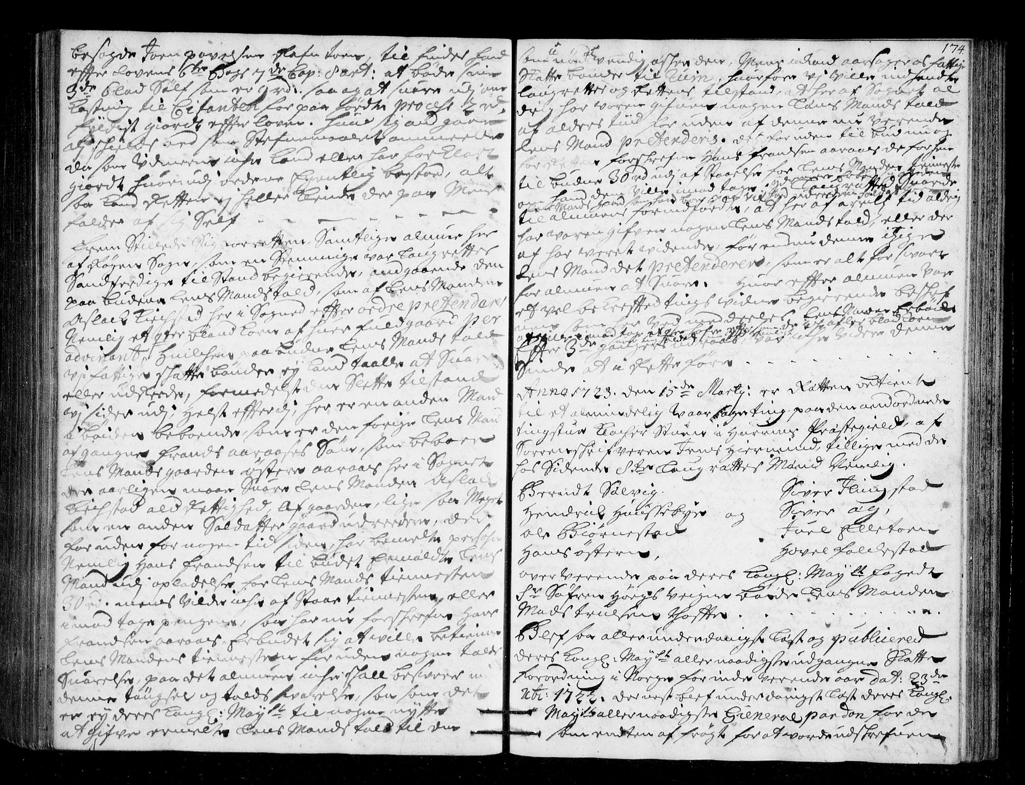 Lier, Røyken og Hurum sorenskriveri, SAKO/A-89/F/Fa/L0045: Tingbok, 1721-1724, p. 174