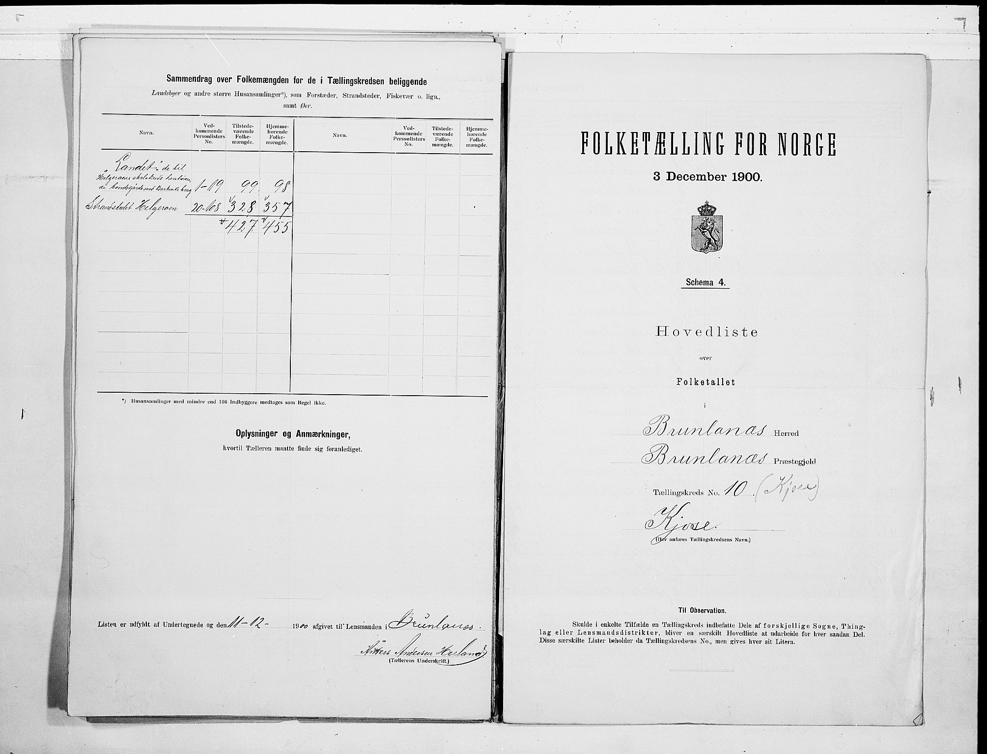 RA, 1900 census for Brunlanes, 1900, p. 28