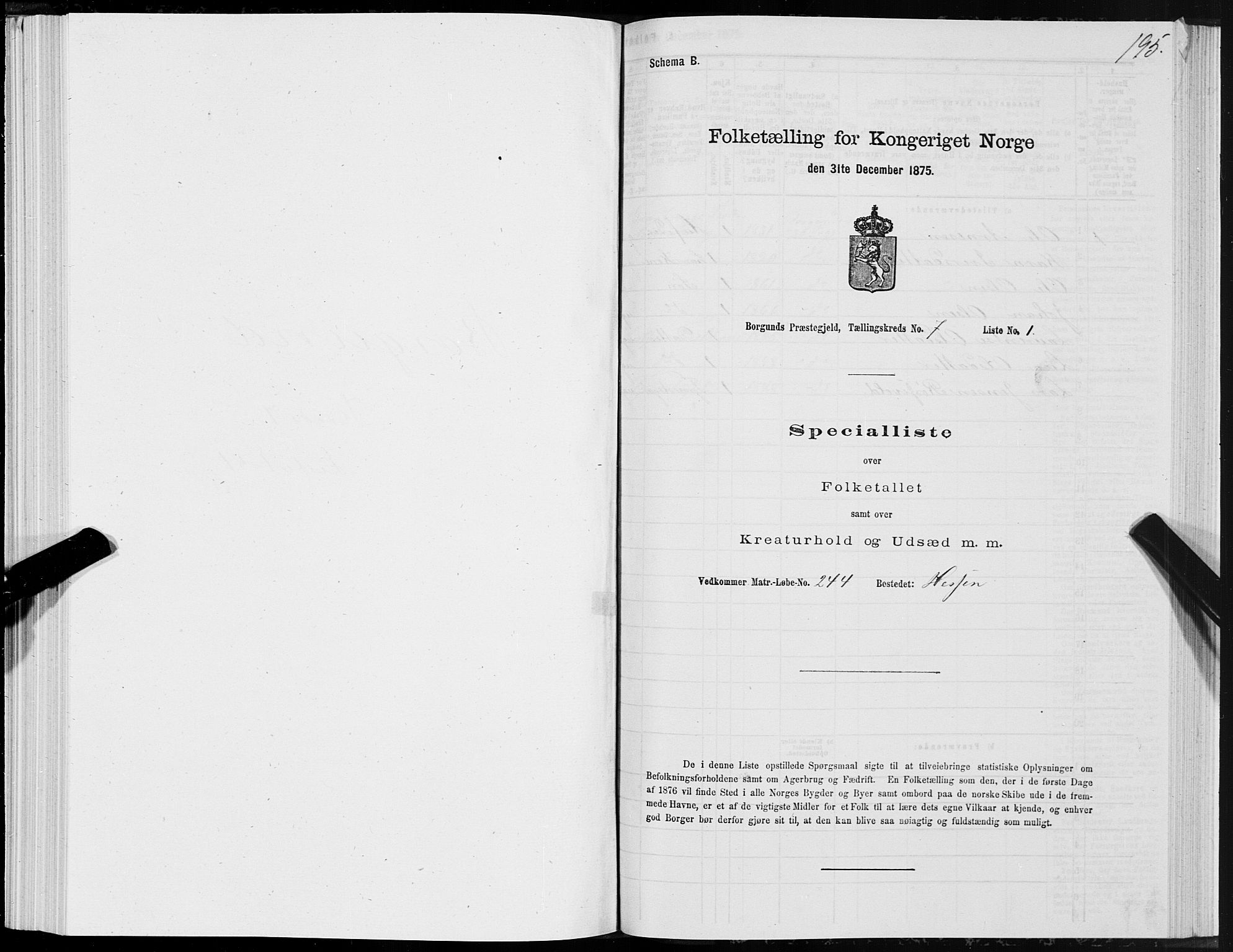 SAT, 1875 census for 1531P Borgund, 1875, p. 4195