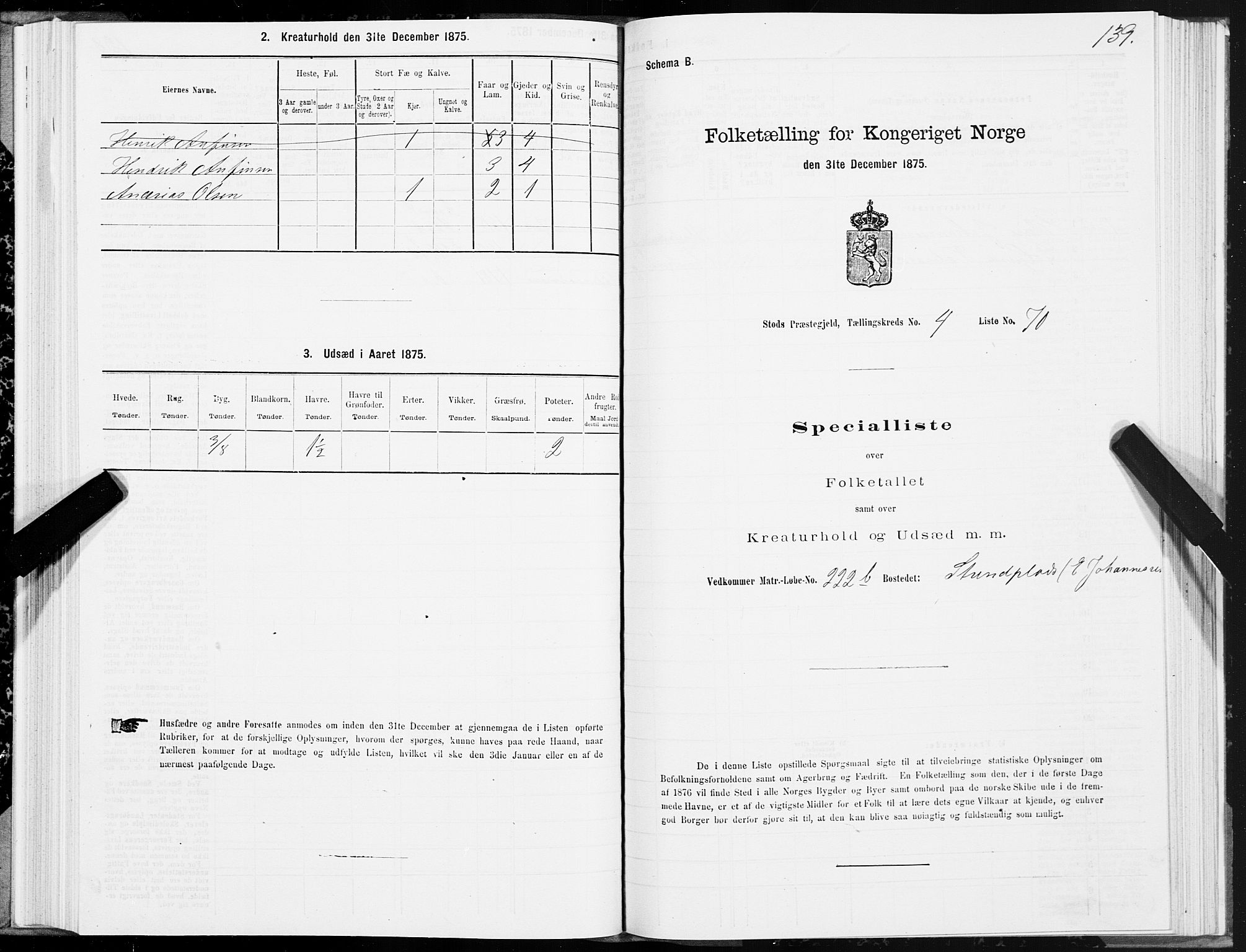 SAT, 1875 census for 1734P Stod, 1875, p. 4139