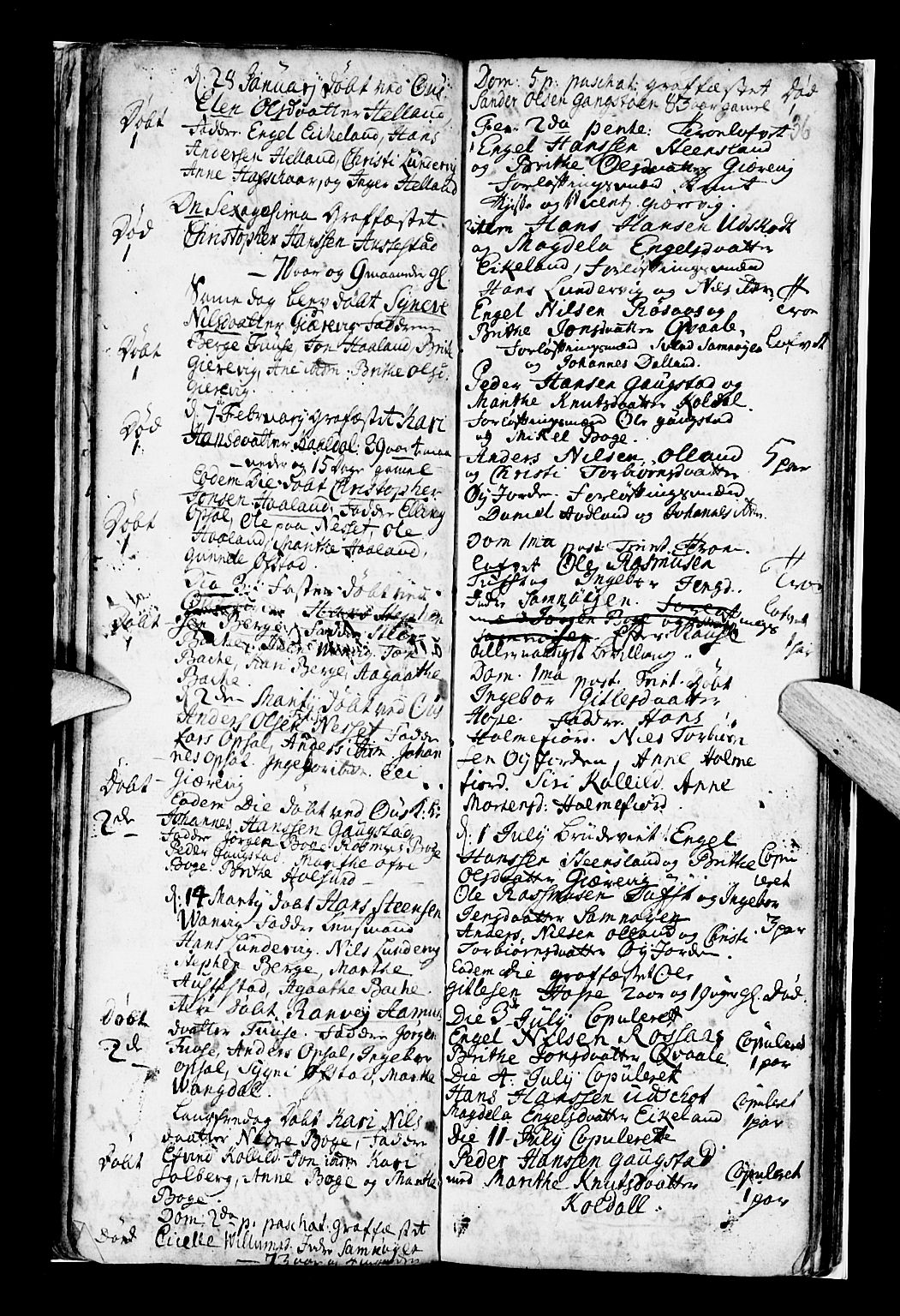 Os sokneprestembete, SAB/A-99929: Parish register (official) no. A 7, 1723-1760, p. 36
