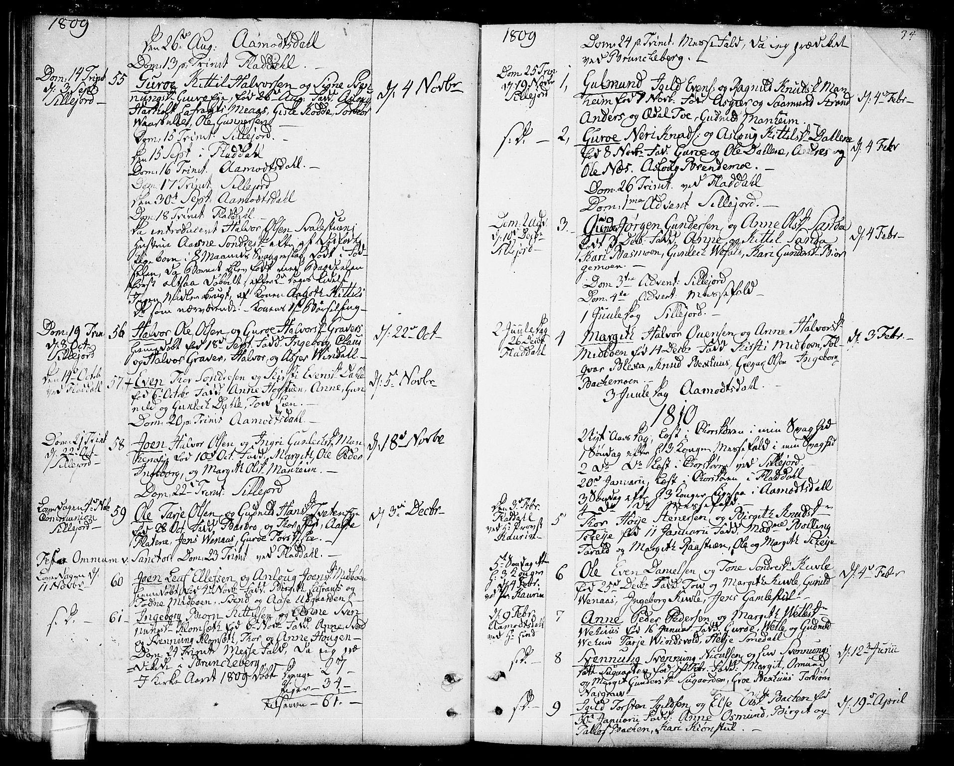 Seljord kirkebøker, SAKO/A-20/F/Fa/L0009: Parish register (official) no. I 9, 1801-1814, p. 34