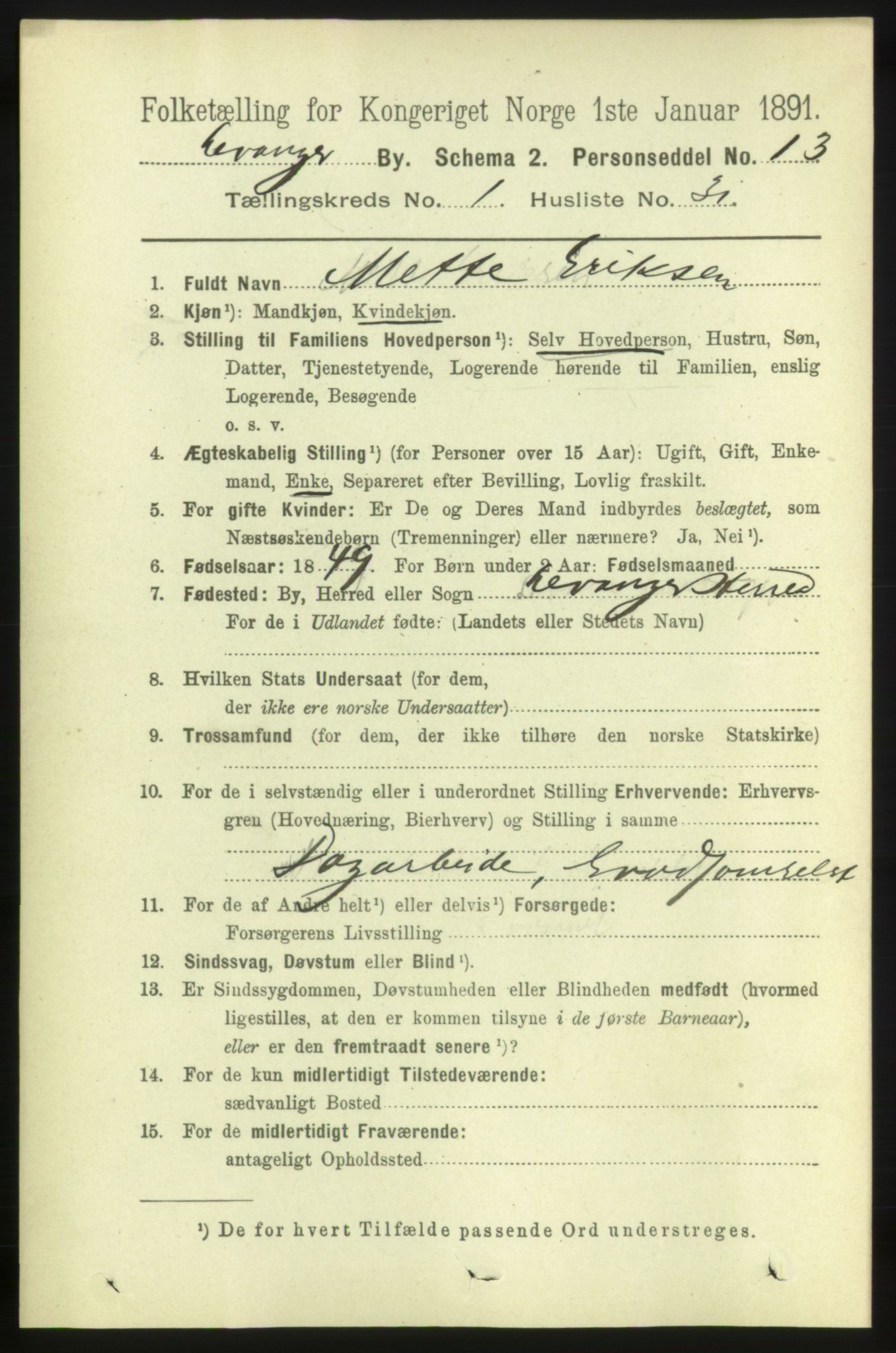 RA, 1891 census for 1701 Levanger, 1891, p. 403