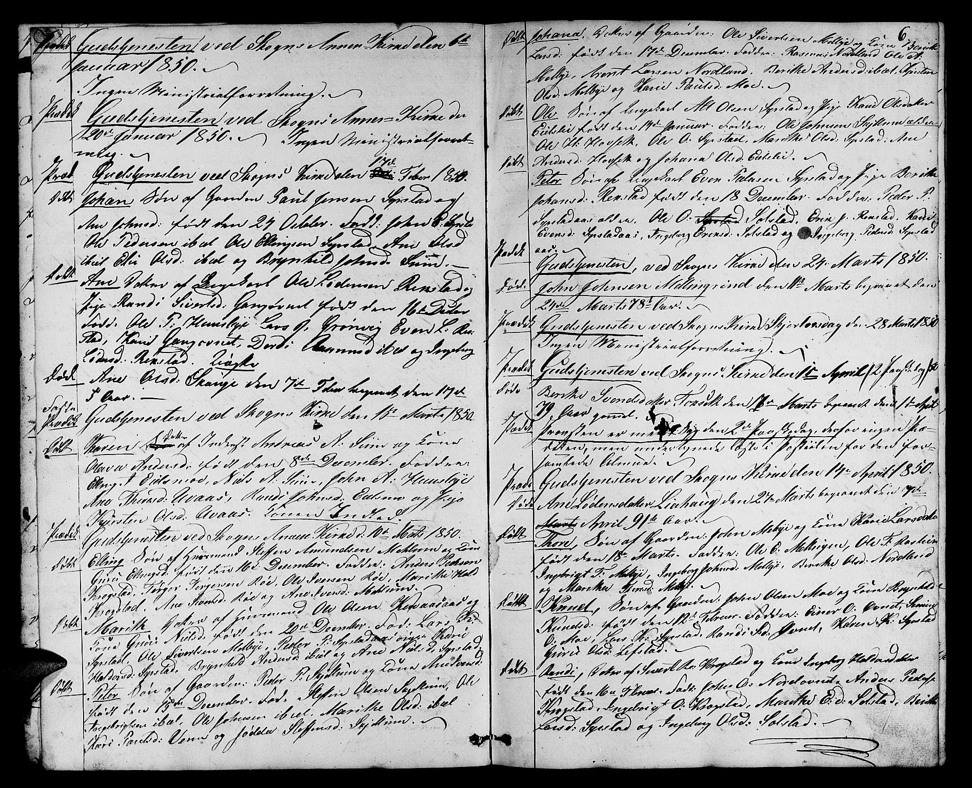 Ministerialprotokoller, klokkerbøker og fødselsregistre - Sør-Trøndelag, SAT/A-1456/667/L0797: Parish register (copy) no. 667C02, 1849-1867, p. 6