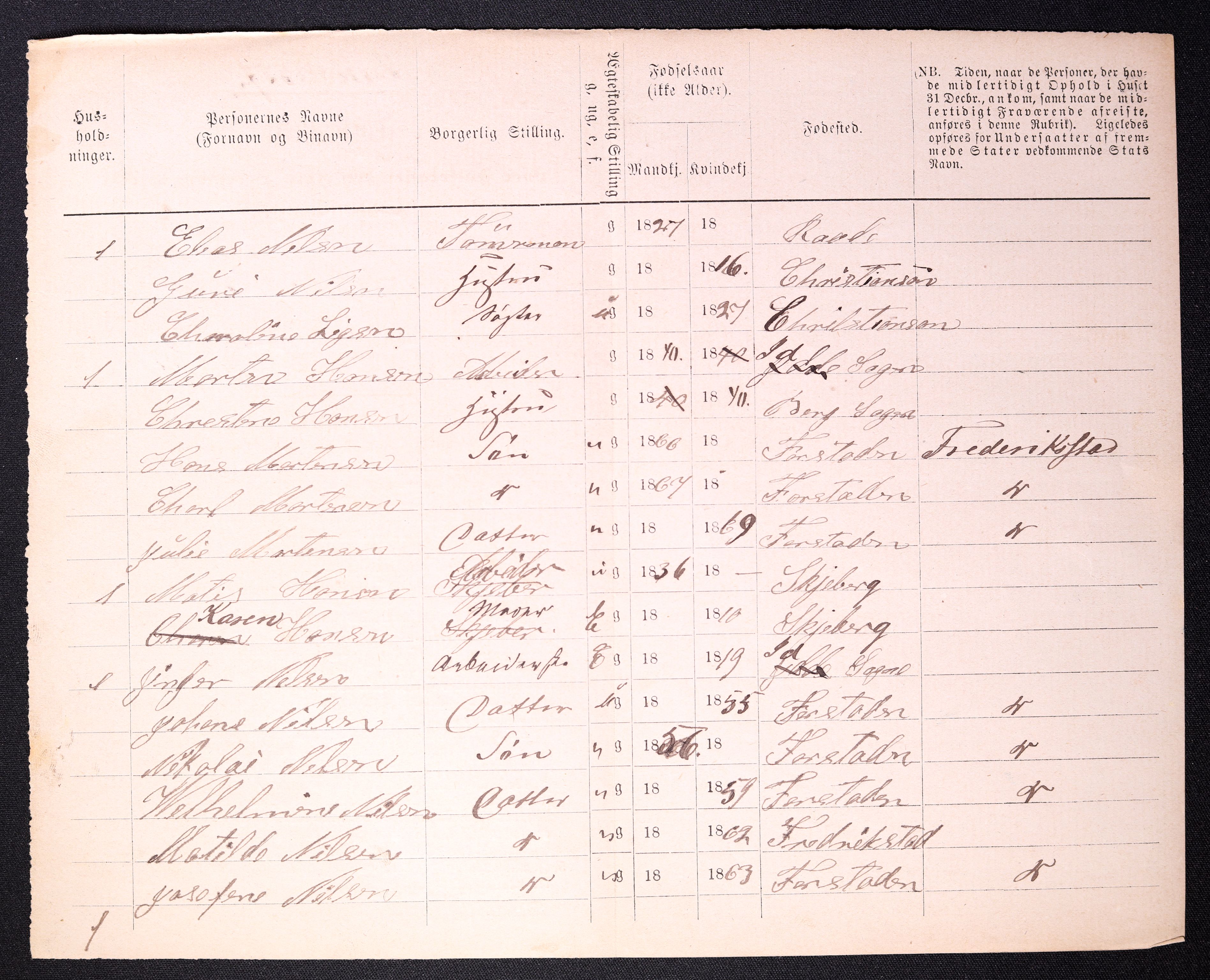 RA, 1870 census for 0103 Fredrikstad, 1870, p. 1110