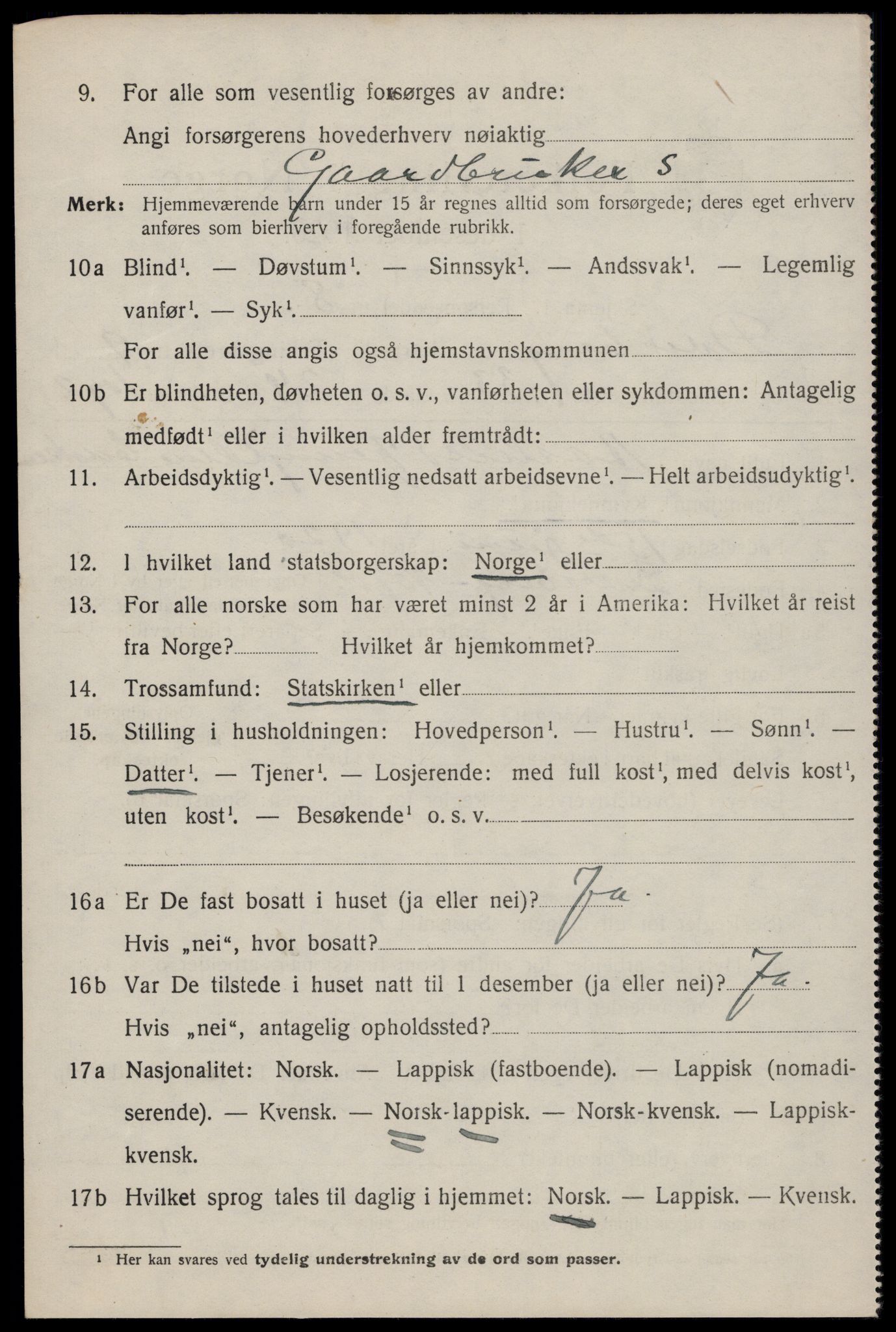 SAT, 1920 census for Dverberg, 1920, p. 8287