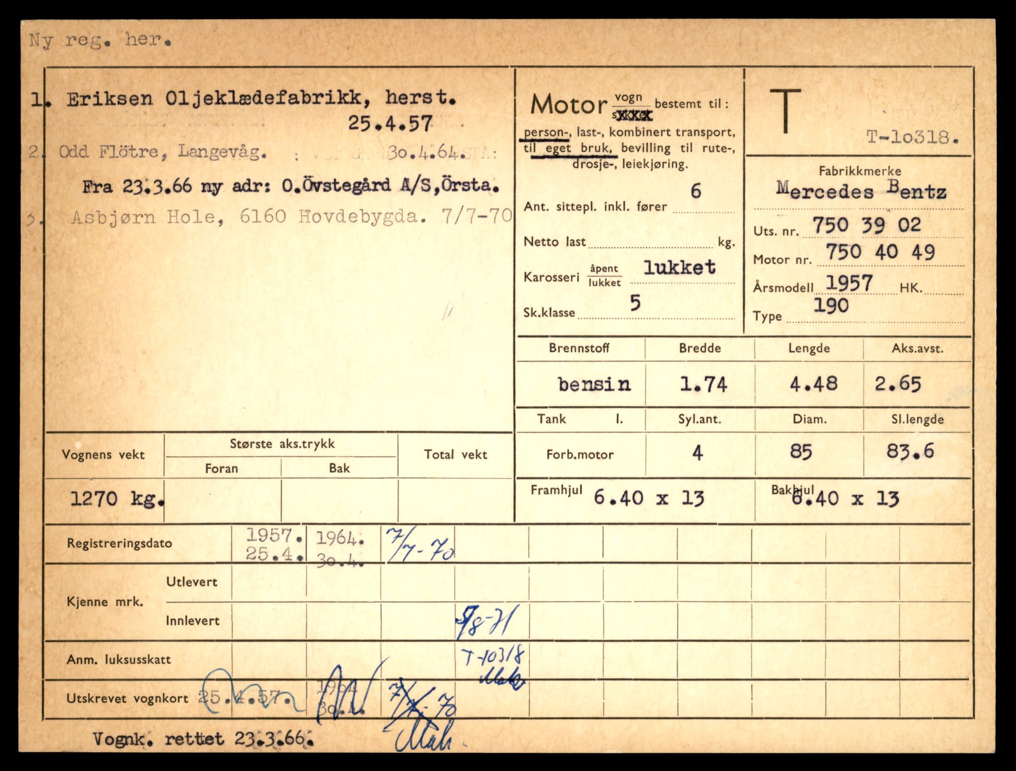 Møre og Romsdal vegkontor - Ålesund trafikkstasjon, AV/SAT-A-4099/F/Fe/L0019: Registreringskort for kjøretøy T 10228 - T 10350, 1927-1998, p. 2269