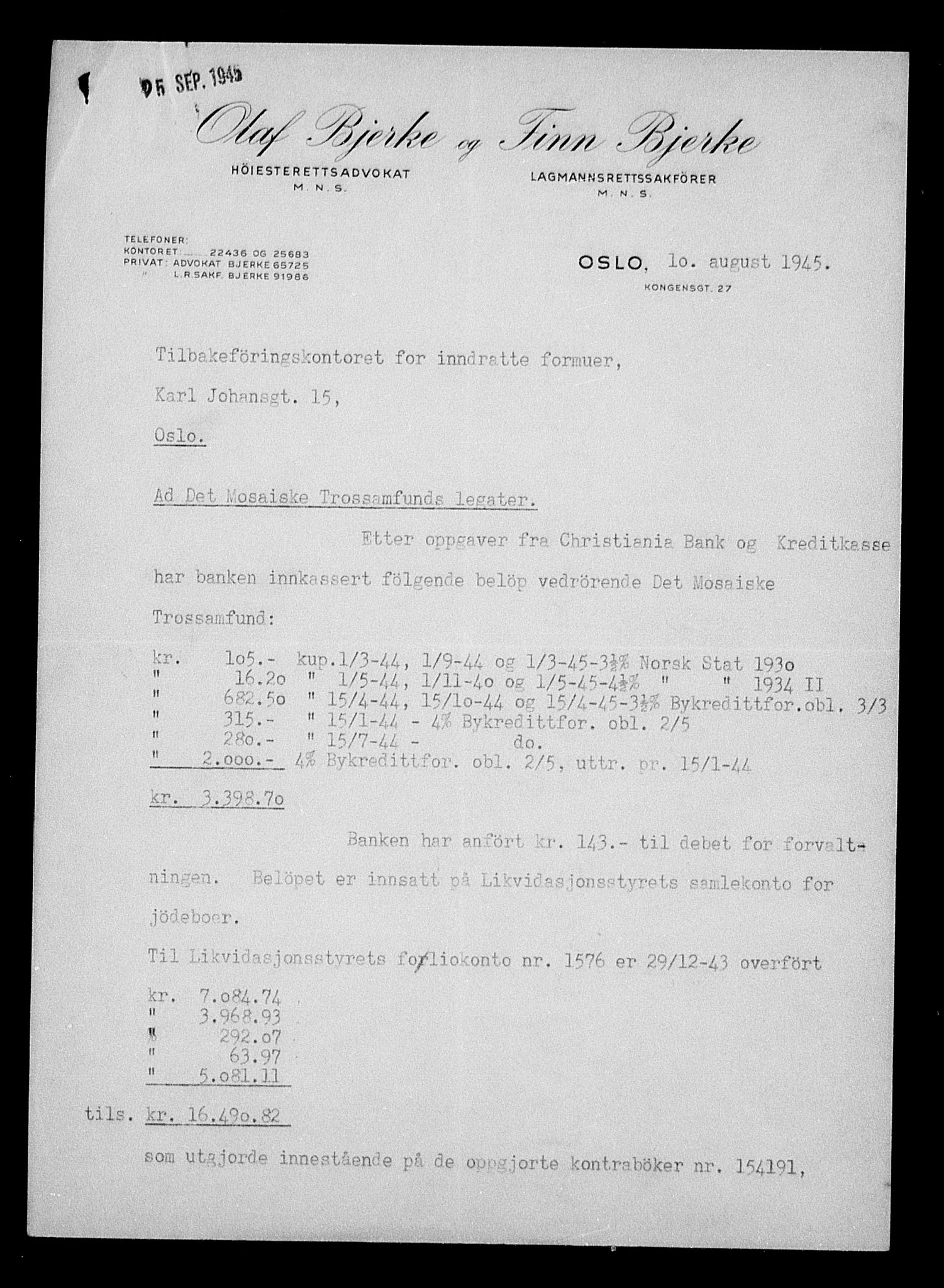 Justisdepartementet, Tilbakeføringskontoret for inndratte formuer, AV/RA-S-1564/H/Hc/Hcc/L0966: --, 1945-1947, p. 166