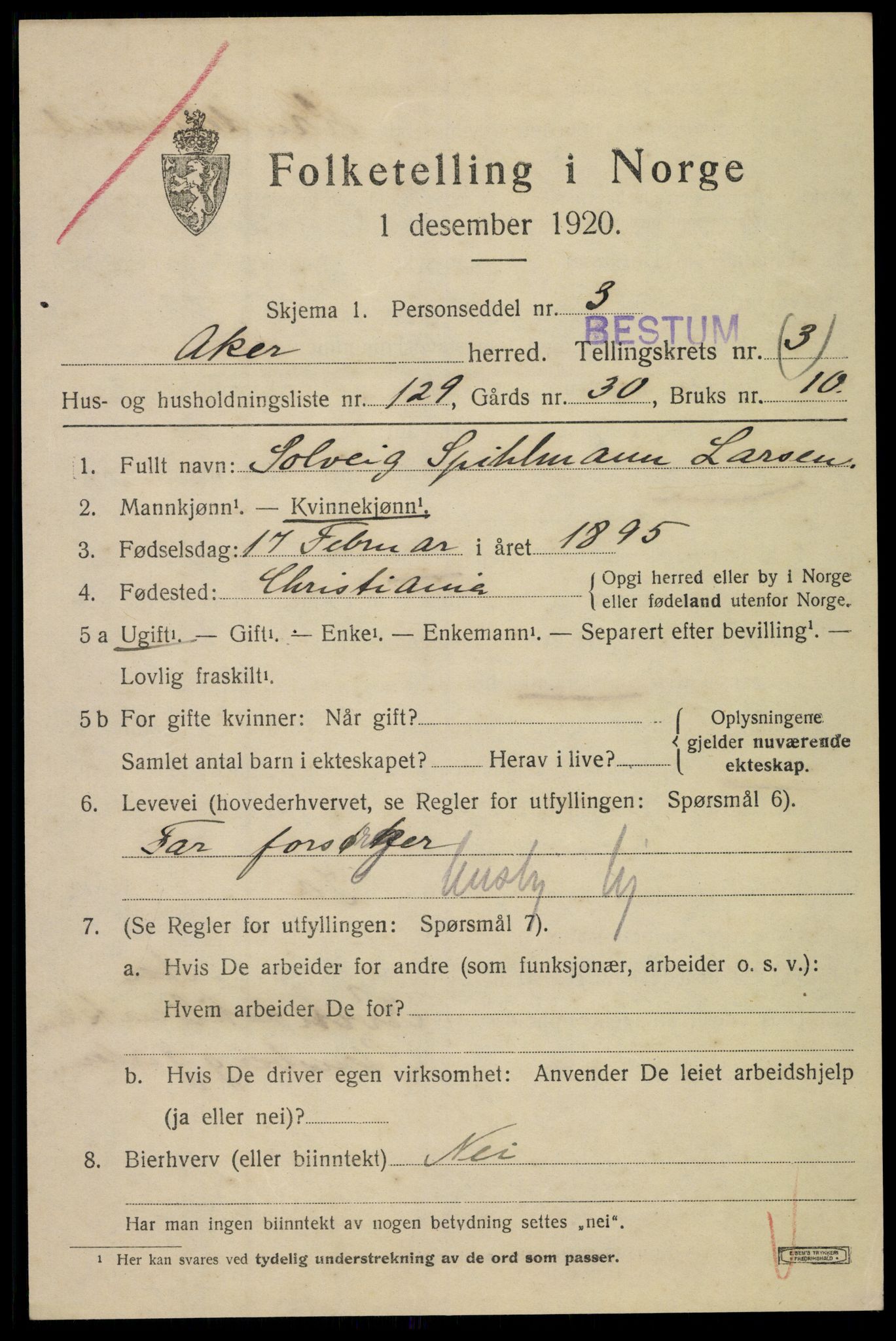 SAO, 1920 census for Aker, 1920, p. 26400