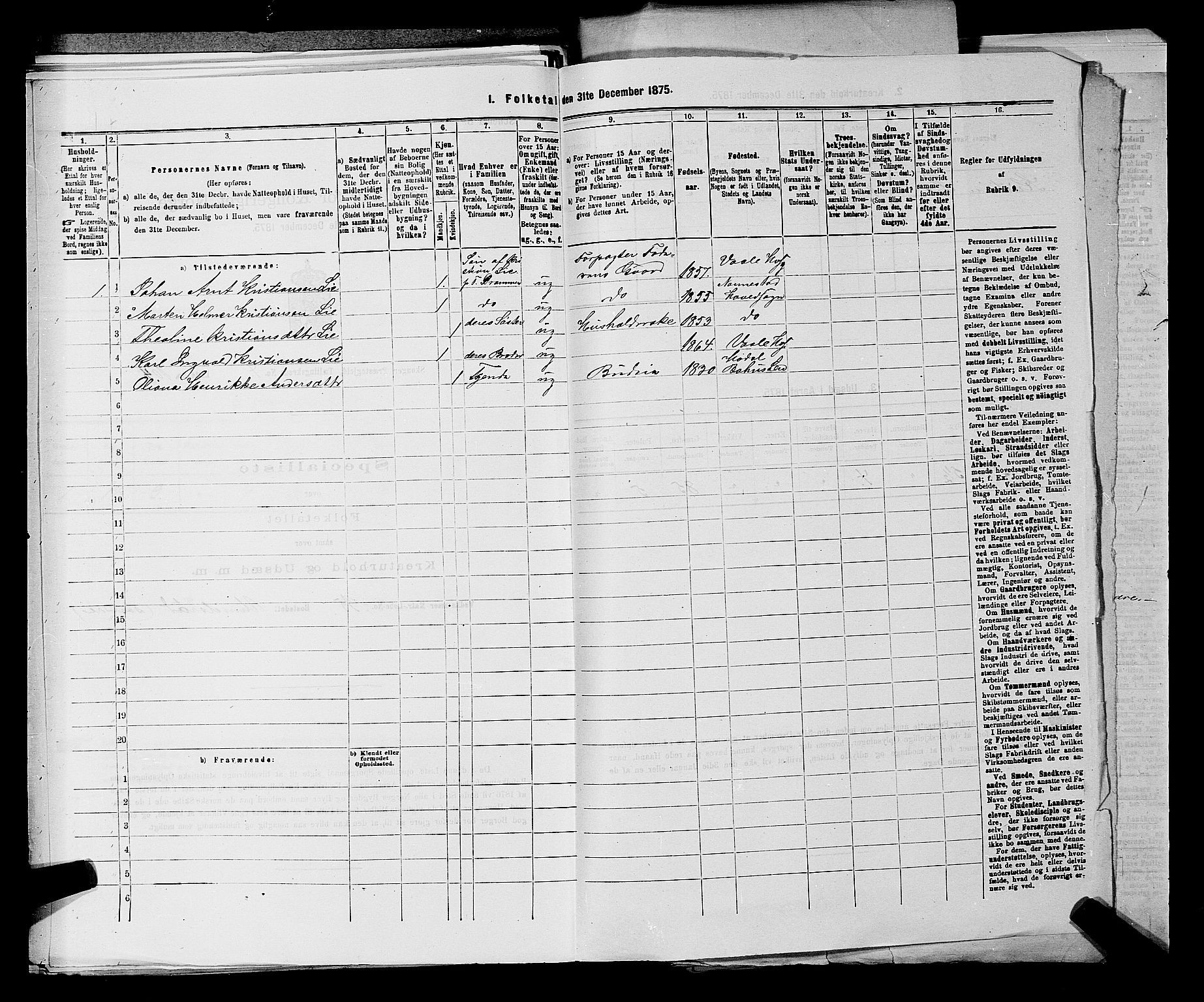 SAKO, 1875 census for 0712P Skoger, 1875, p. 610