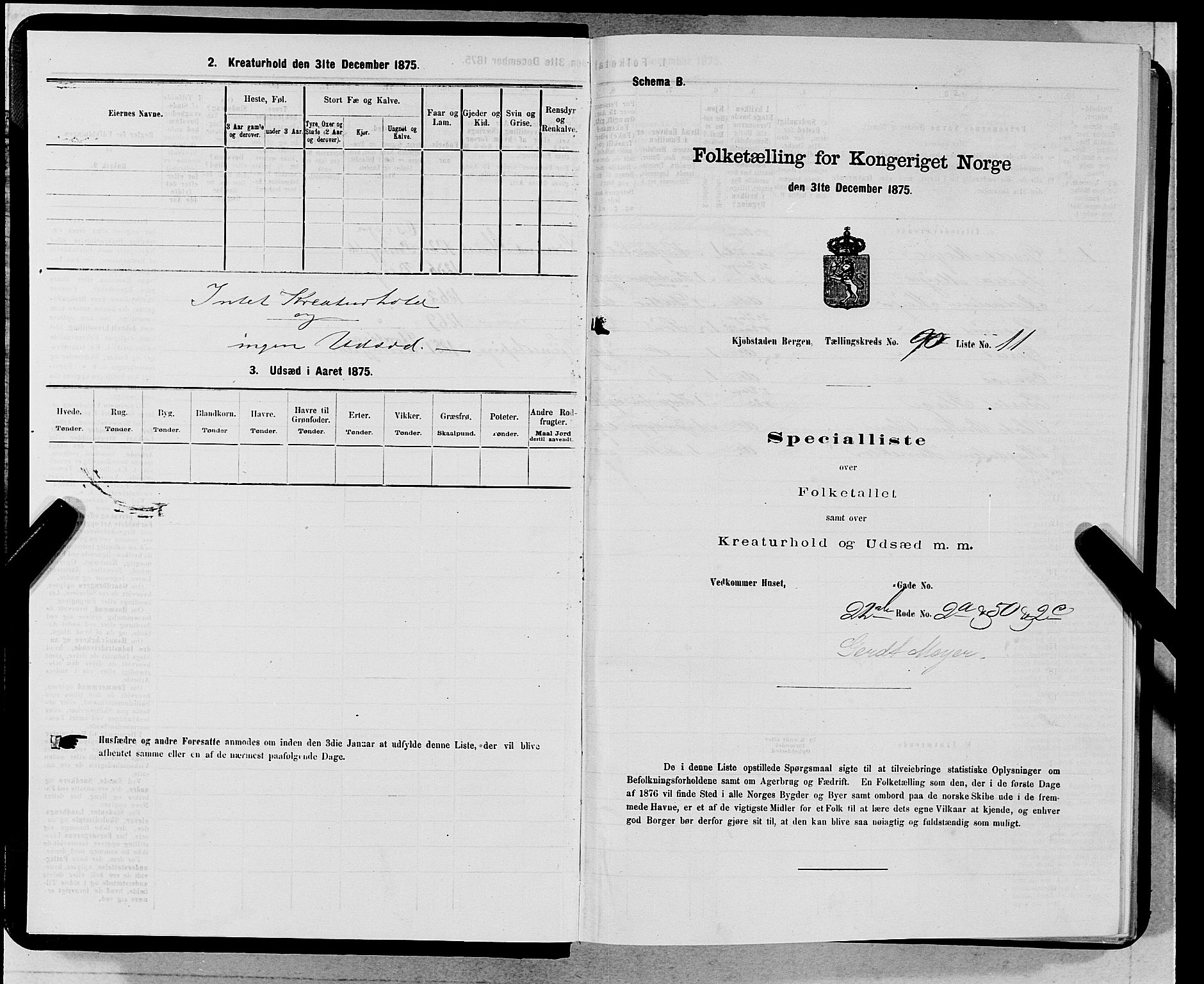 SAB, 1875 census for 1301 Bergen, 1875, p. 4853