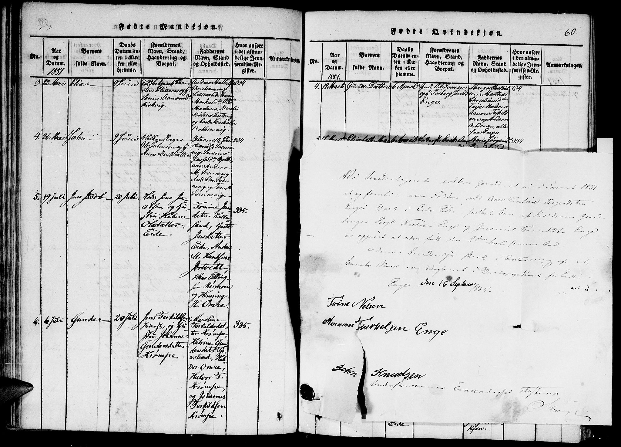 Hommedal sokneprestkontor, SAK/1111-0023/F/Fa/Faa/L0001: Parish register (official) no. A 1, 1816-1860, p. 60