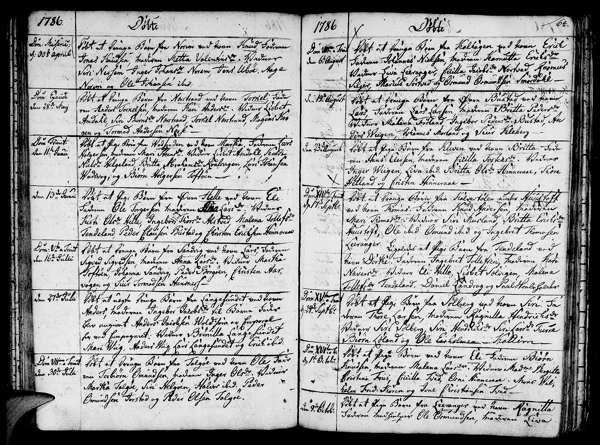 Nedstrand sokneprestkontor, AV/SAST-A-101841/01/IV: Parish register (official) no. A 4, 1779-1795, p. 64