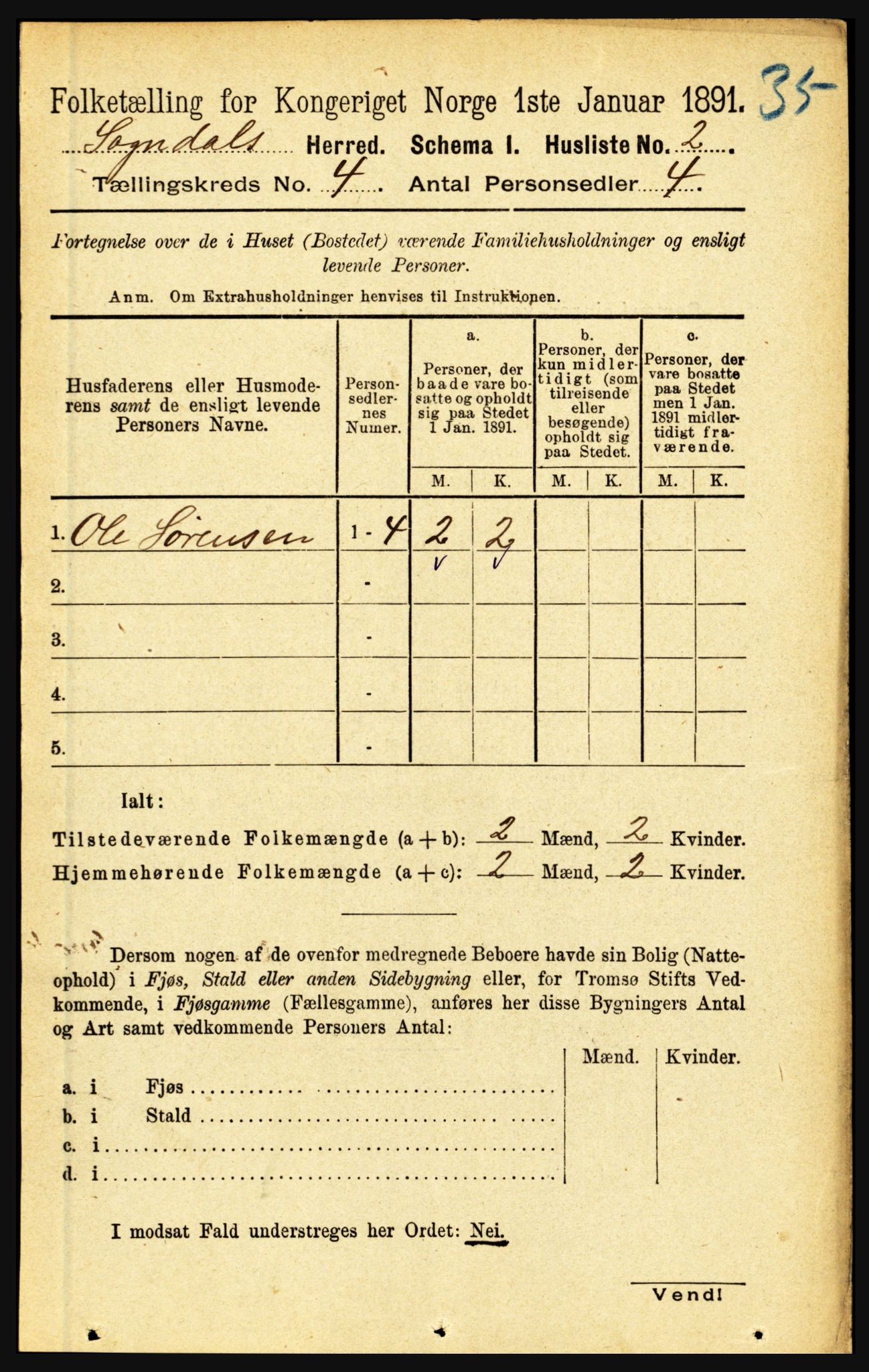 RA, 1891 census for 1420 Sogndal, 1891, p. 1831